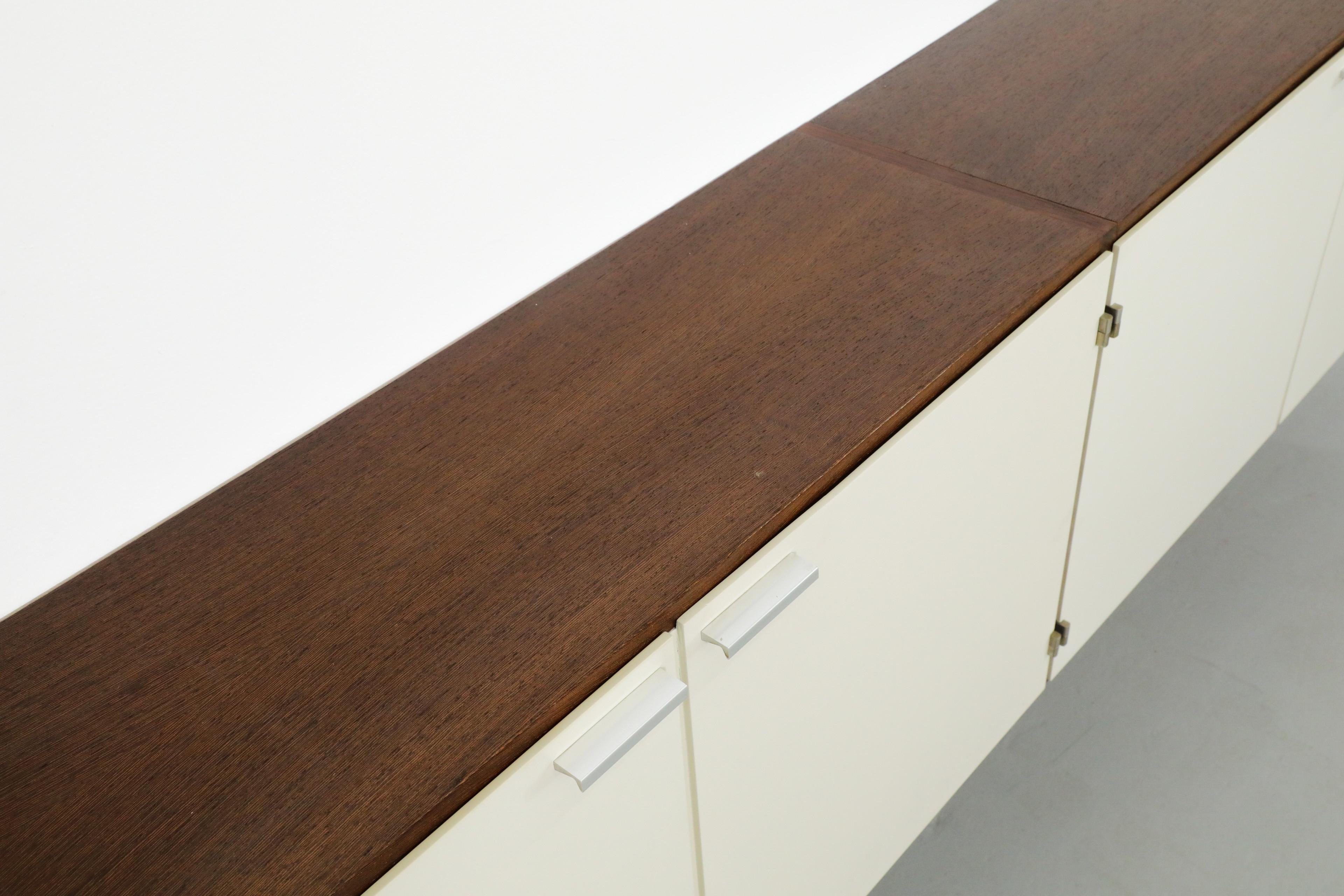 Cees Braakman Wenge & White Wall Mount Floating Credenza w/ and Shelves 11