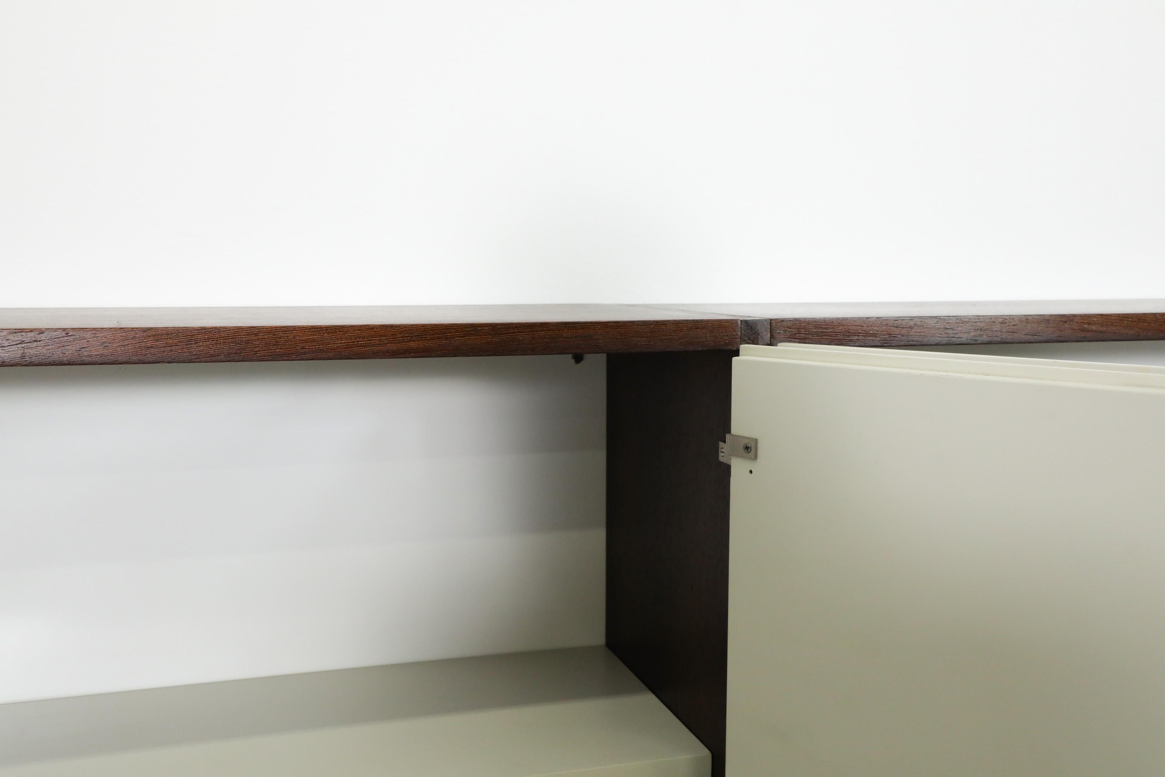 Cees Braakman Wenge & White Wall Mount Floating Credenza w/ and Shelves 1