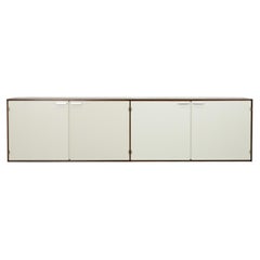 Cees Braakman Wenge & White Wall Mount Floating Credenza w/ and Shelves