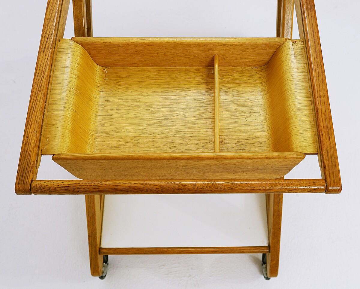 Cees Braakman Wooden Serving Trolley 'Mobilo' PE03 for Pastoe, Netherlands 1953 4