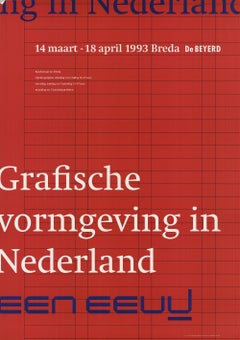 1993 Cees de Jong 'Graphic Design in the Netherlands' Contemporary Red,White 