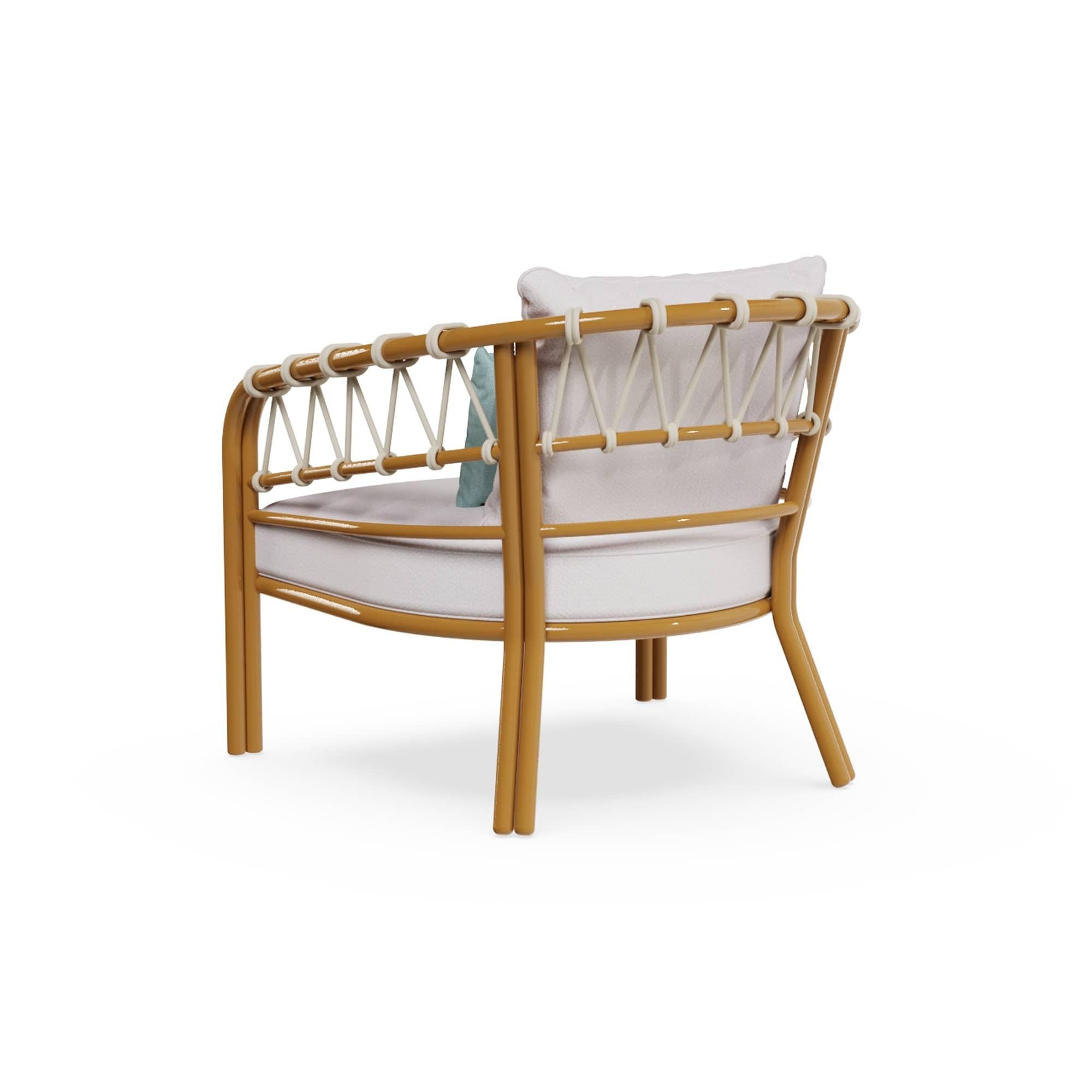 XXI secolo e contemporaneo Poltrona da esterno Cefalù in metallo laccato e corde intrecciate in vendita