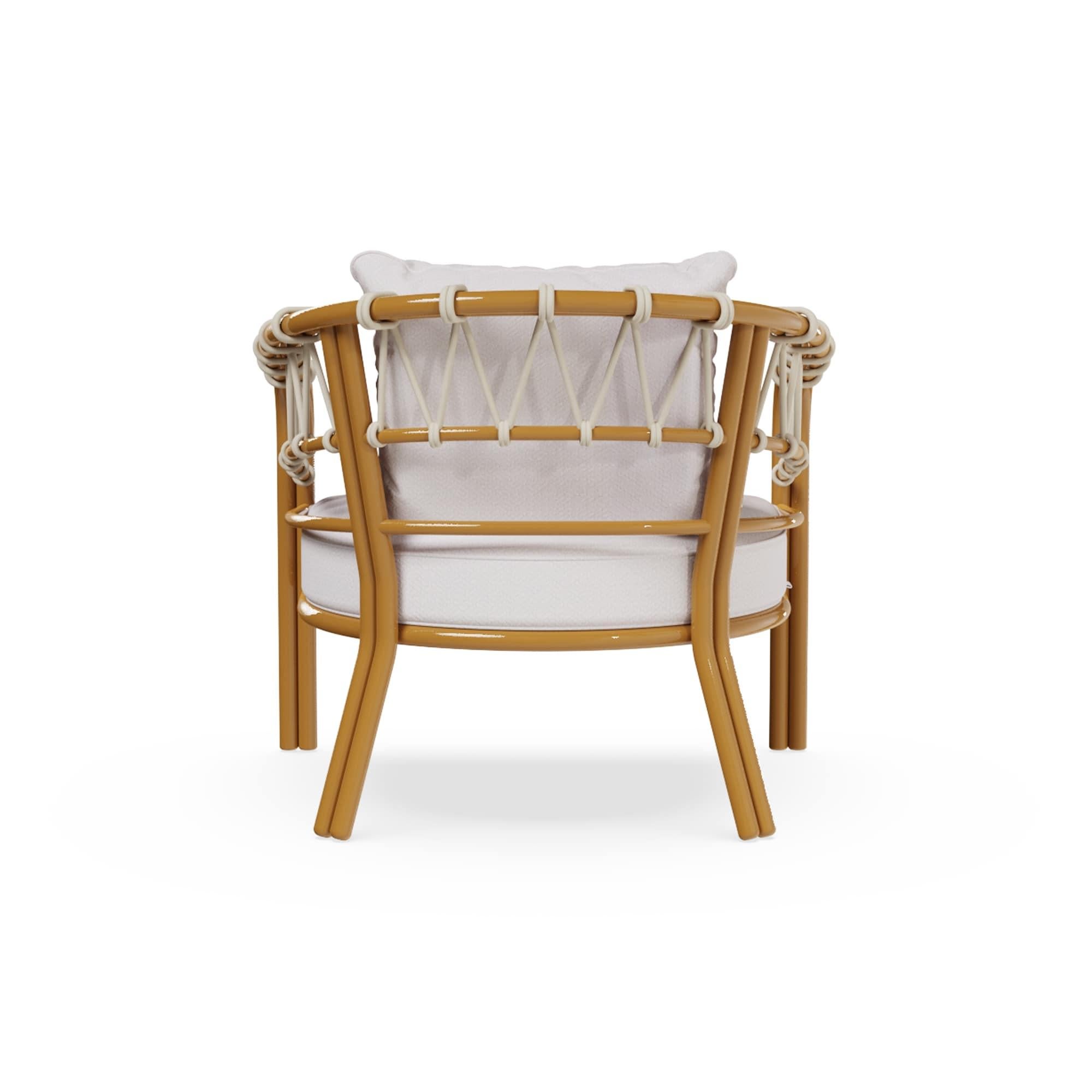 Poltrona da esterno Cefalù in metallo laccato e corde intrecciate in vendita 1