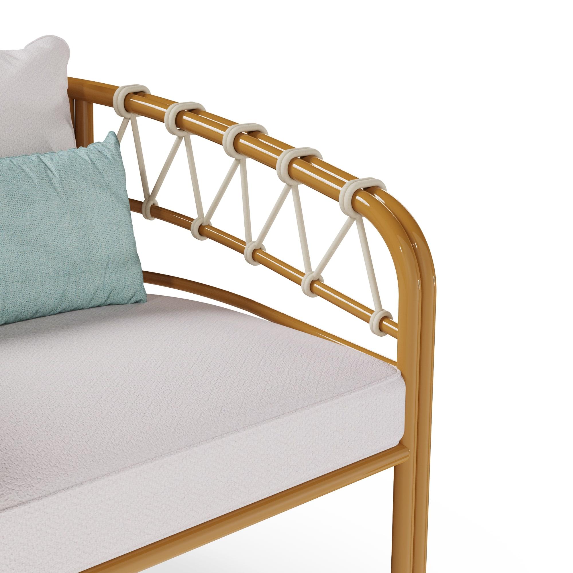 Poltrona da esterno Cefalù in metallo laccato e corde intrecciate in vendita 2