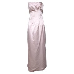 Ceil Chapman, abito in seta senza spalline color rosa bordeaux degli anni '50