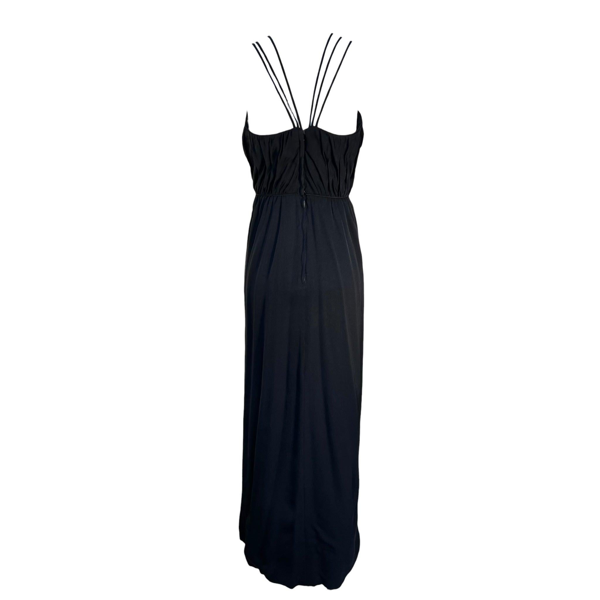 Ceil Chapman Vestido de cóctel negro de crepé con tirantes, años 60 Negro en venta