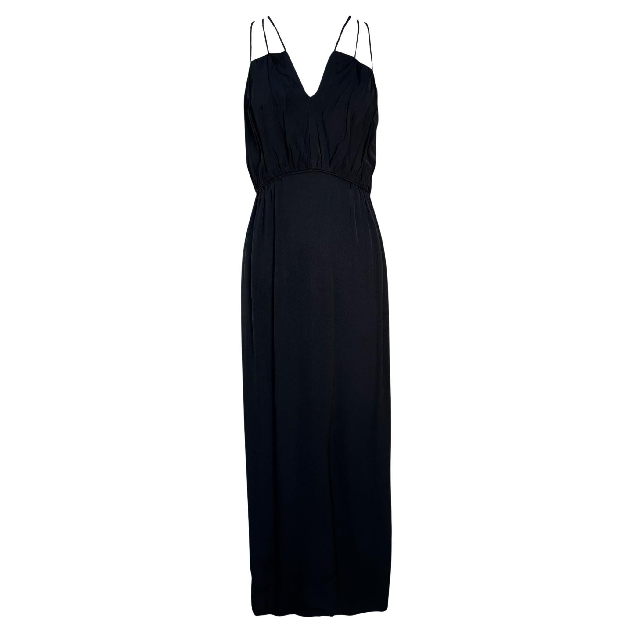 Ceil Chapman Vestido de cóctel negro de crepé con tirantes, años 60 en venta