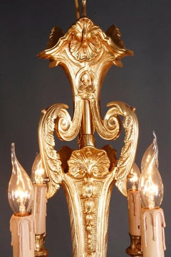 Ceiling Candelabra in antique Louis XIV Style brass bronze