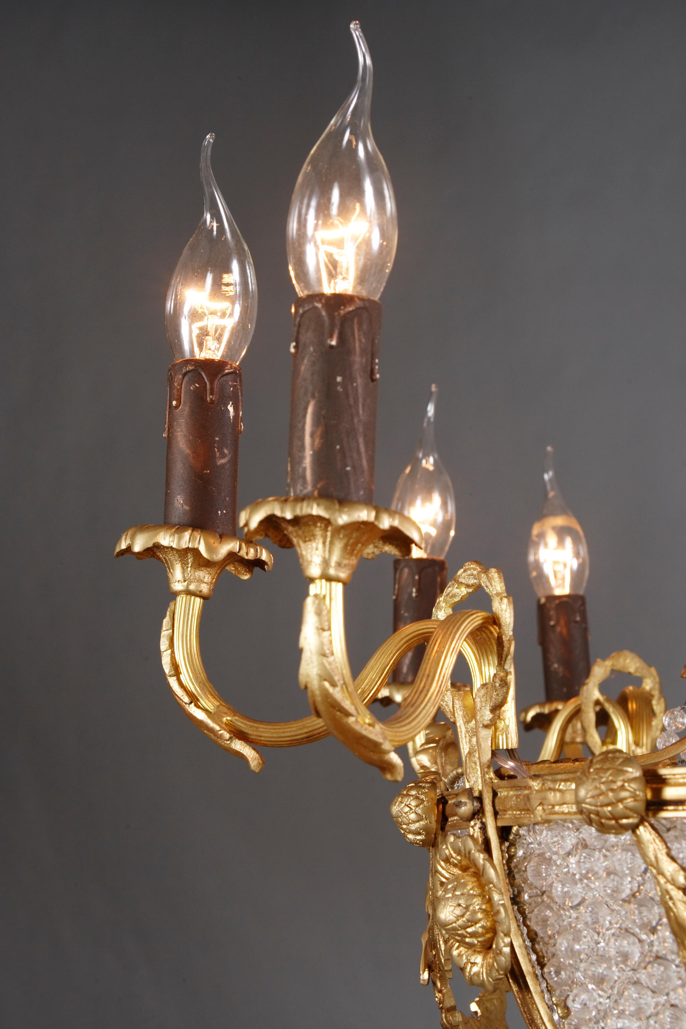 Bronze Ceiling Candelabra in Louis XVI Style    For Sale