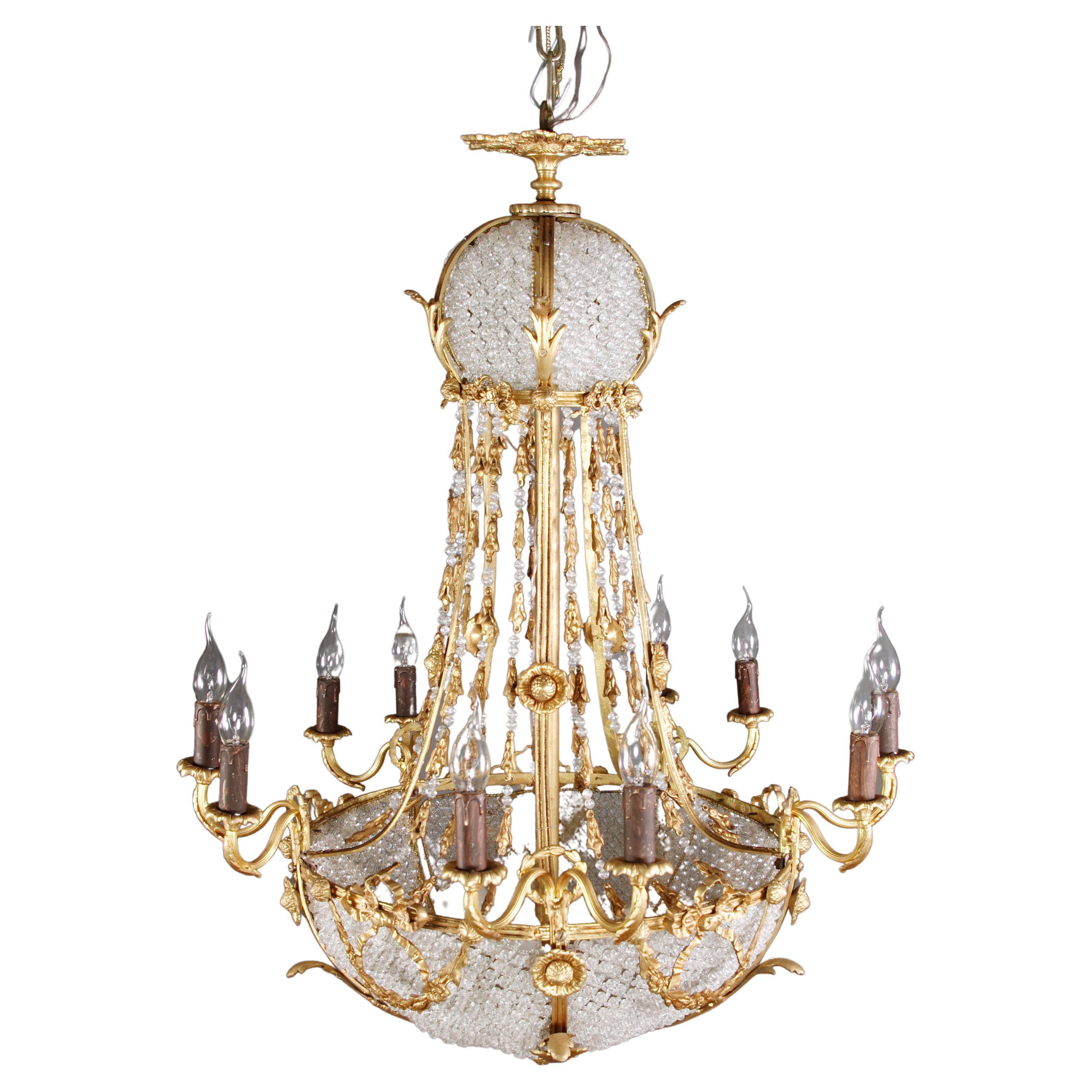 Ceiling Candelabra in Louis XVI Style    For Sale