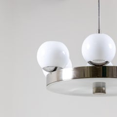 Antique Bohemia Chandelier with Glass Shades, Czech Republic, 1930