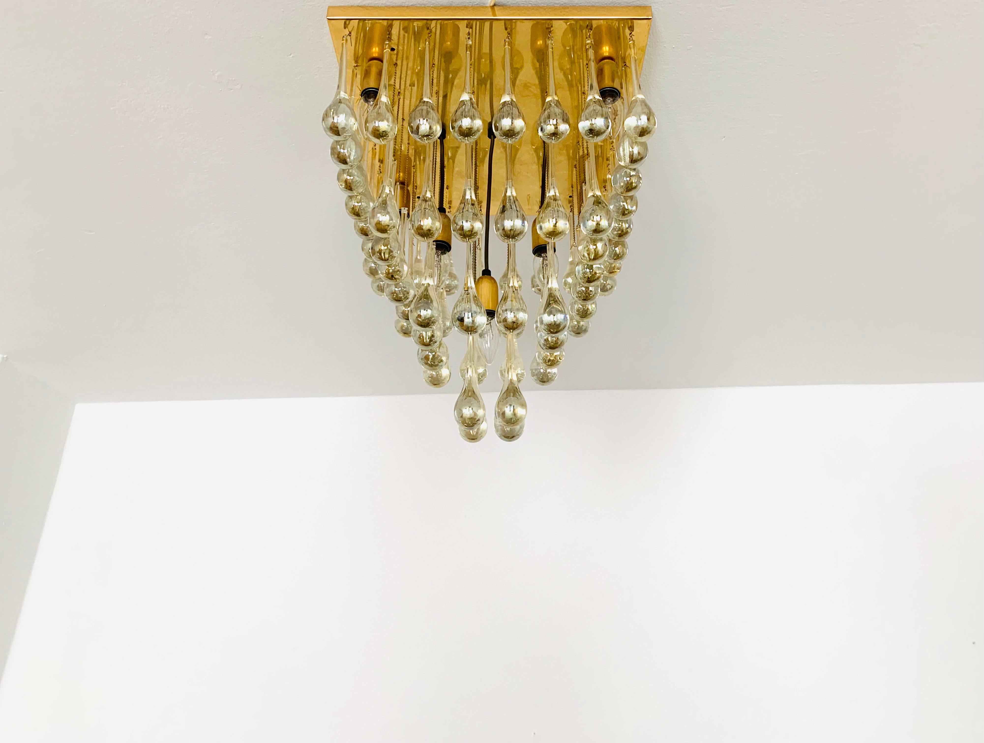 Ceiling chandelier by Ernst Palme In Good Condition For Sale In München, DE