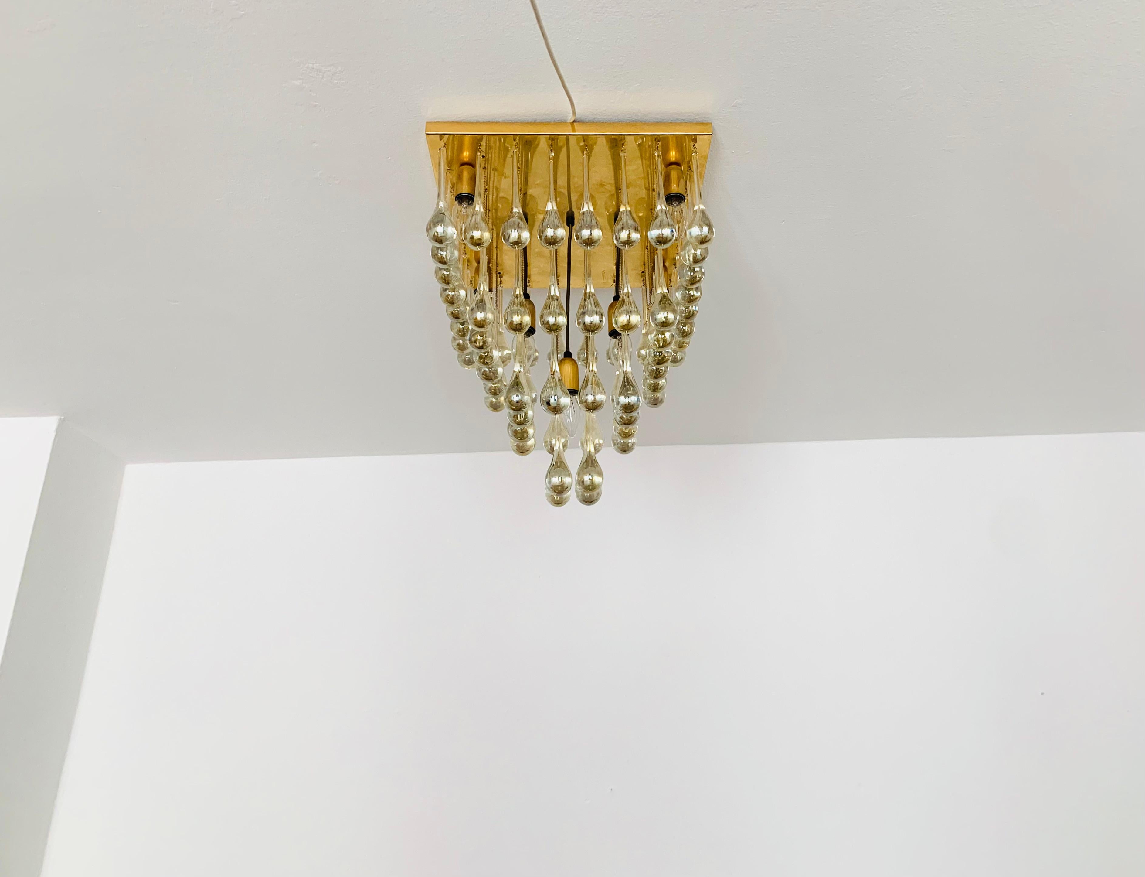 Mid-20th Century Ceiling chandelier by Ernst Palme For Sale