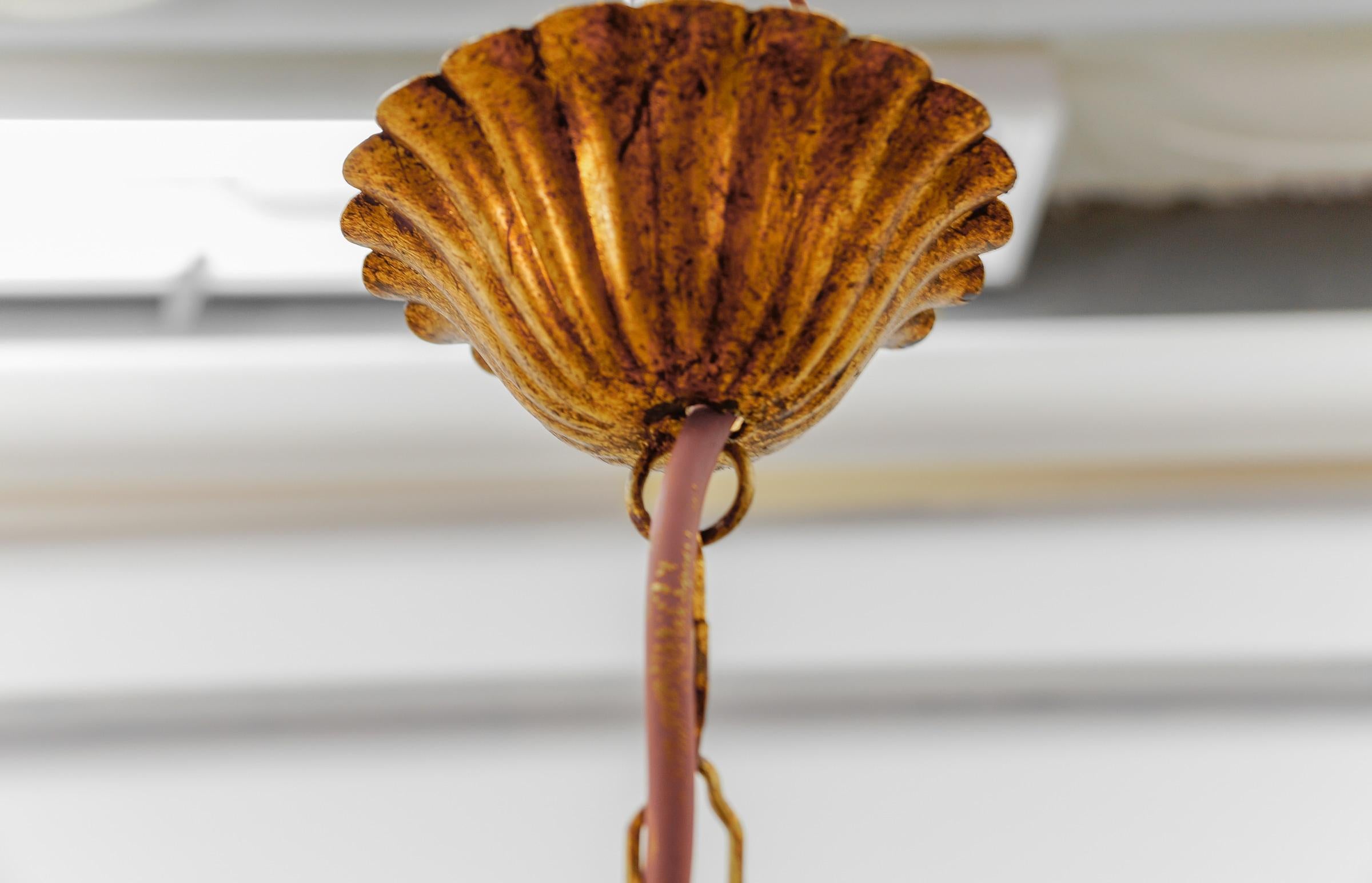 Lampada da soffitto floreale di Hans Kögl, Hollywood Regency, Germania, anni '70 in vendita 4