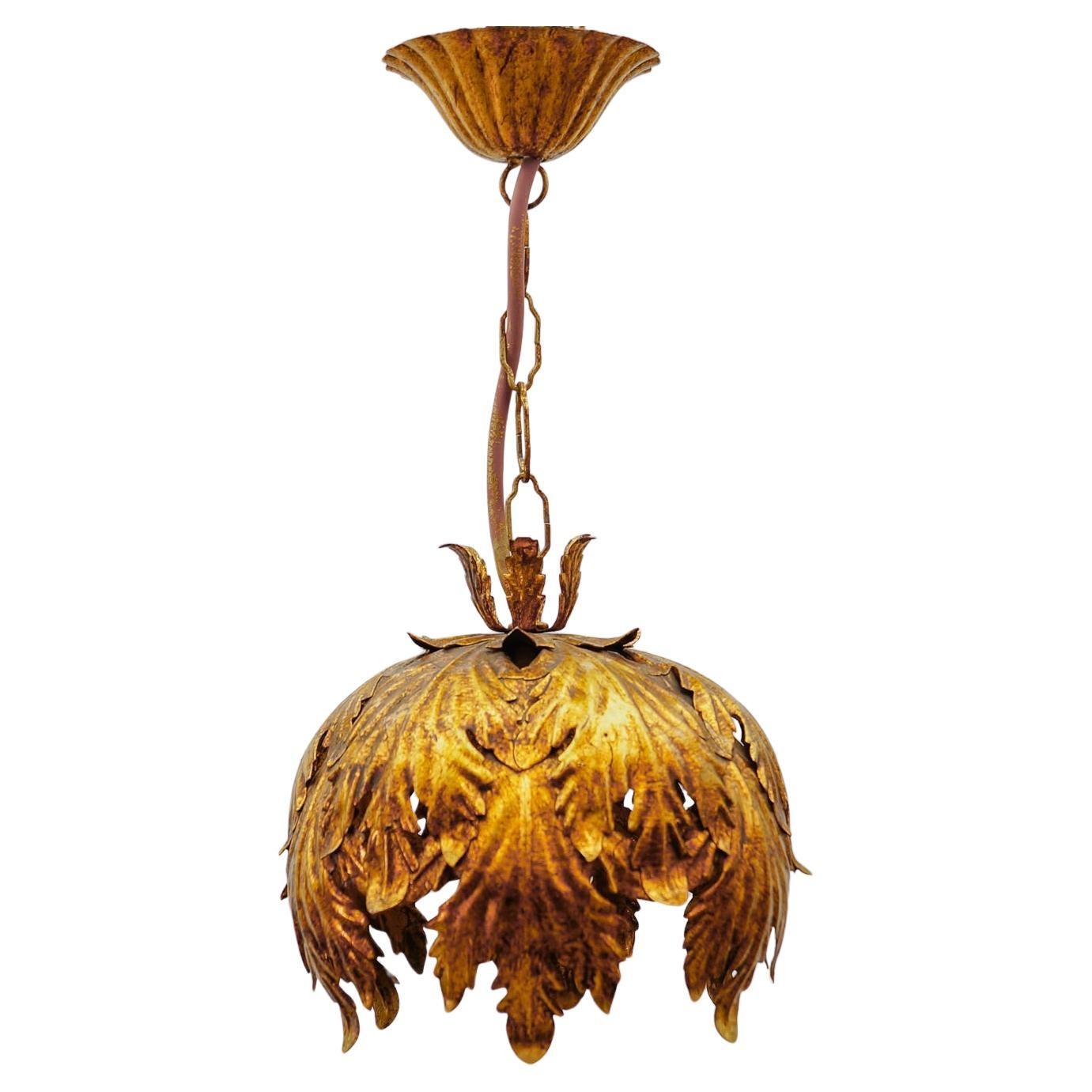 Ceiling Floral Lamp by Hans Kögl, Hollywood Regency, Germany, 1970s