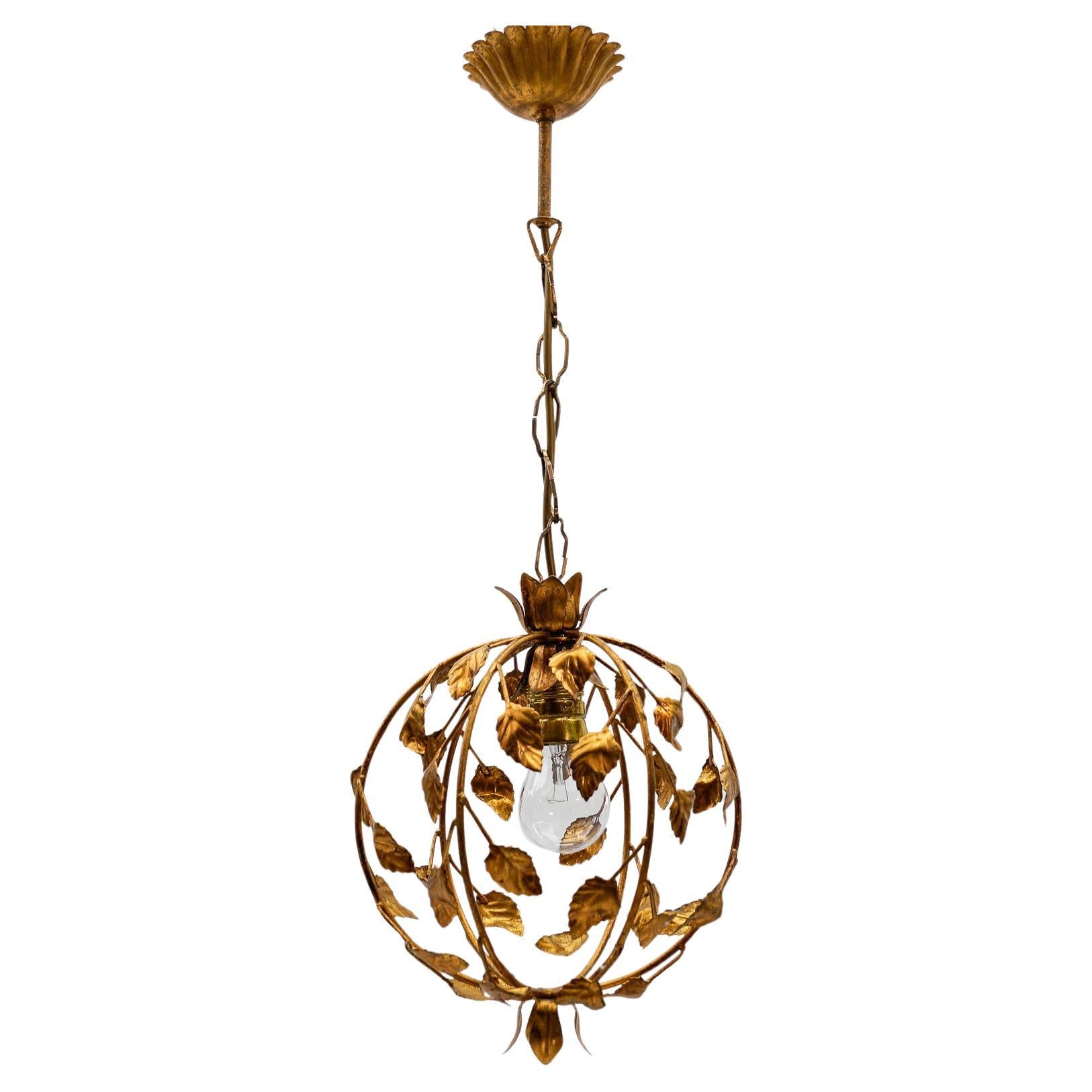 Lampada da soffitto floreale di Hans Kögl, Hollywood Regency, Germania, anni 
70 in vendita