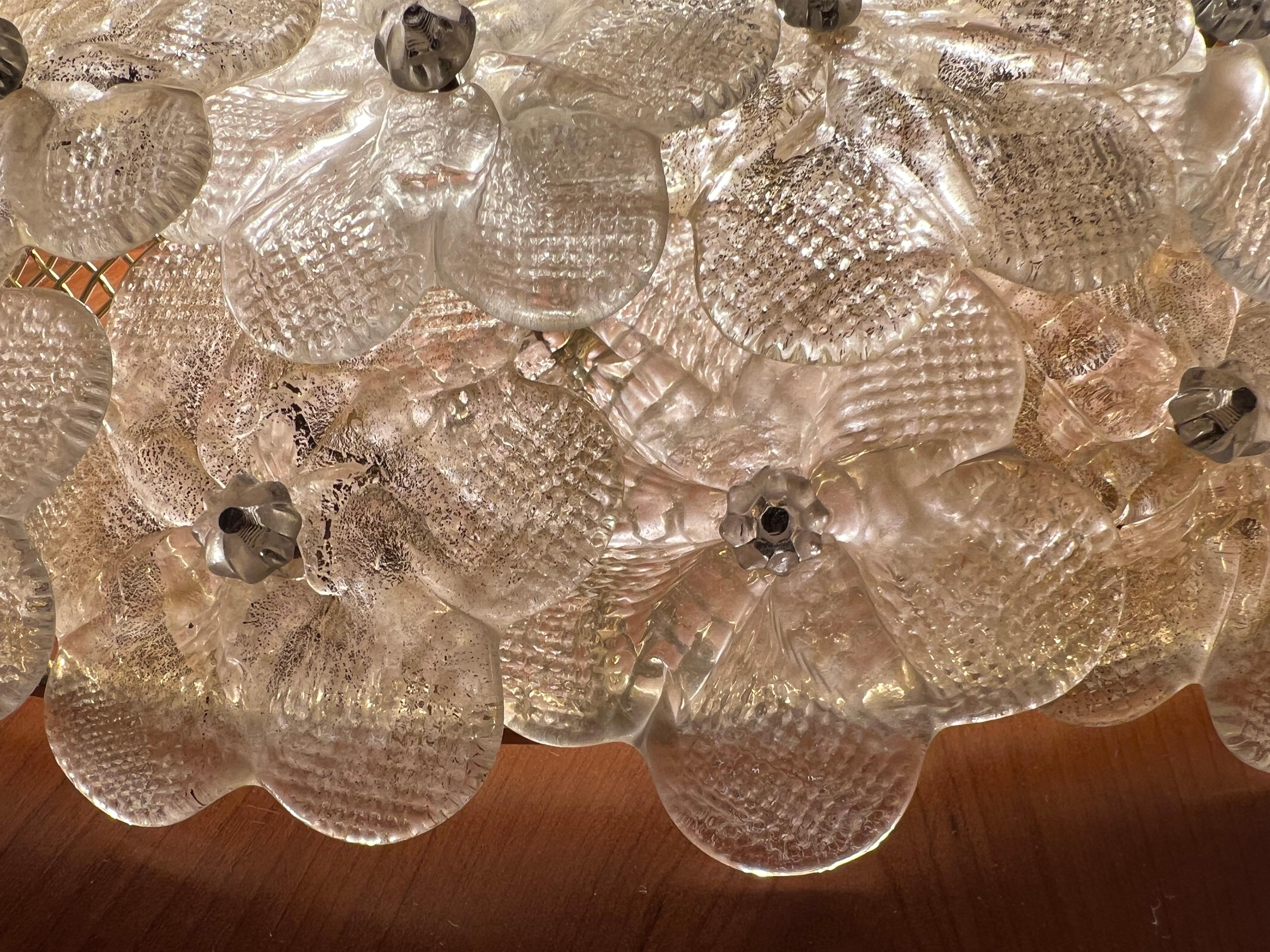 Ceiling Flower Lamp by Barovier & Toso, Murano, 1990s For Sale 8