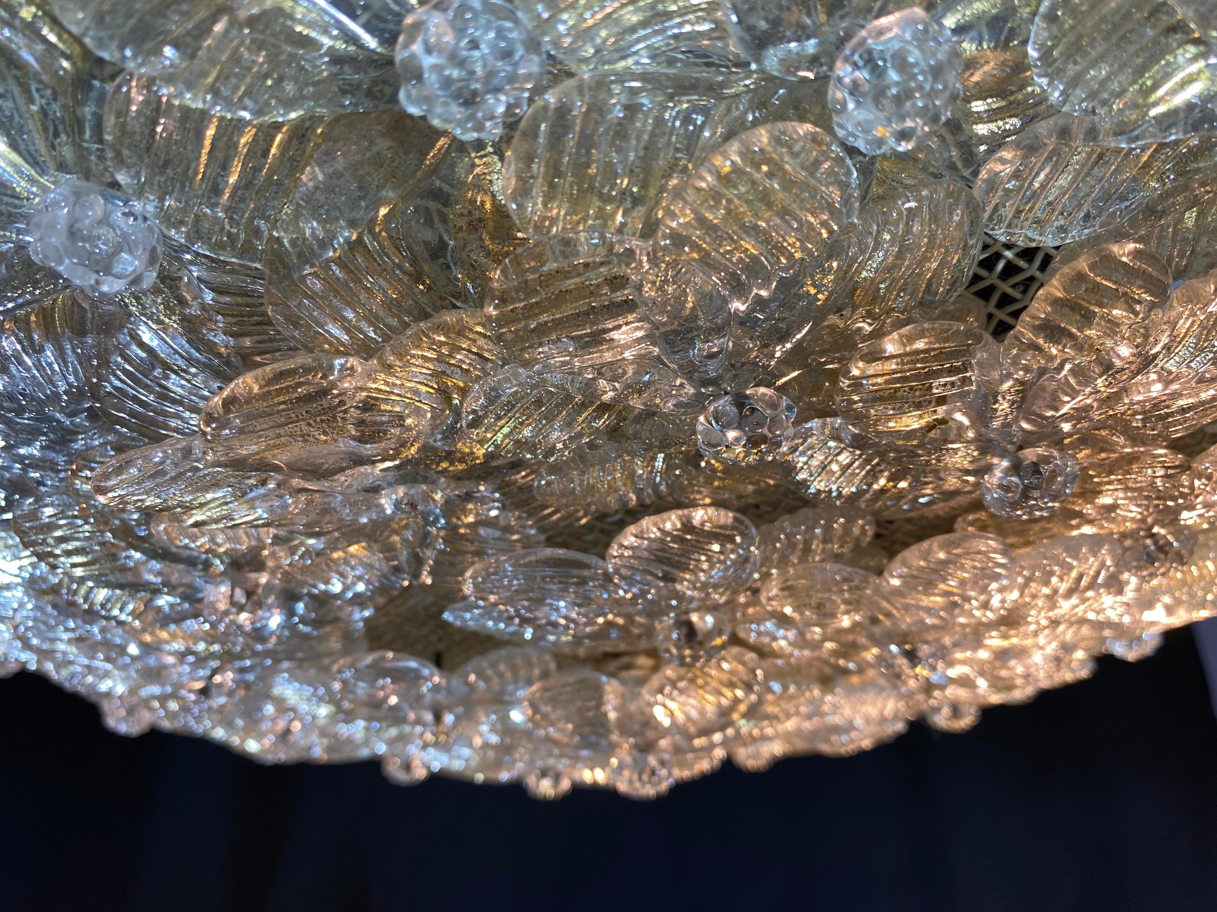 20th Century Ceiling Flower Lamp by Barovier & Toso, Murano, 1990s For Sale