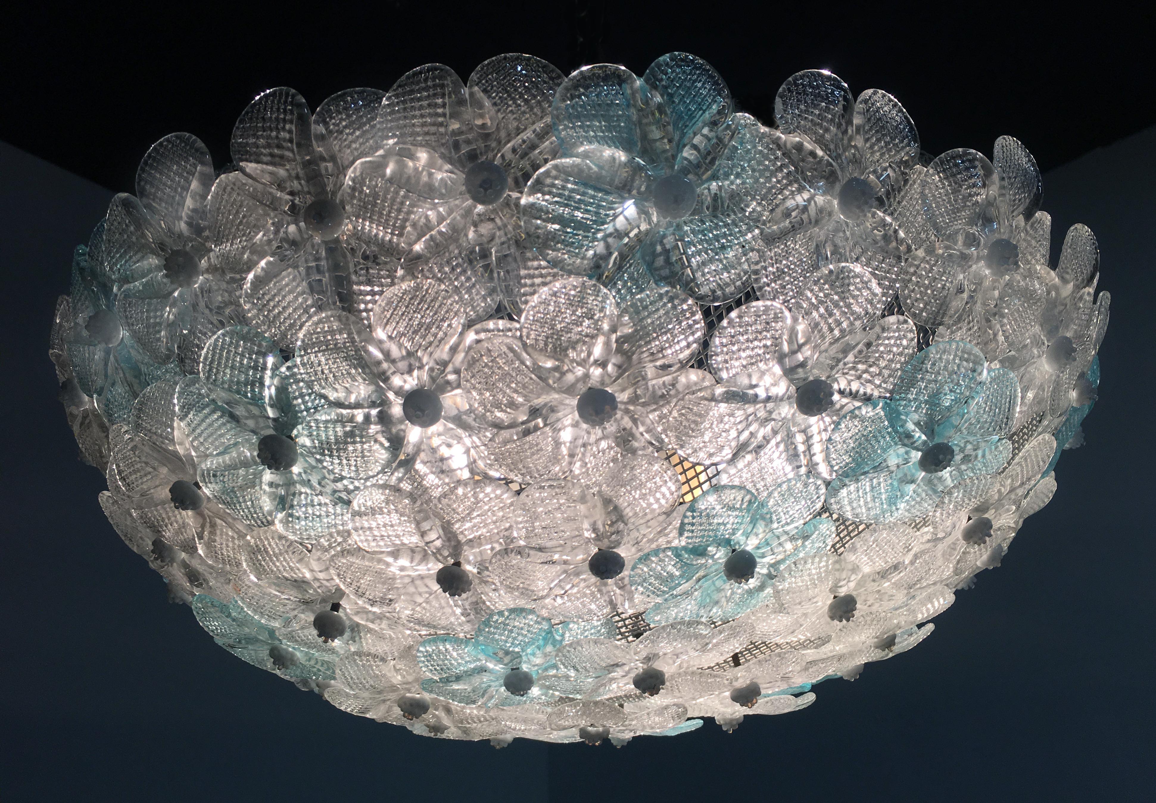 20th Century Ceiling Flowers Lamp by Barovier & Toso, Murano, 1950s
