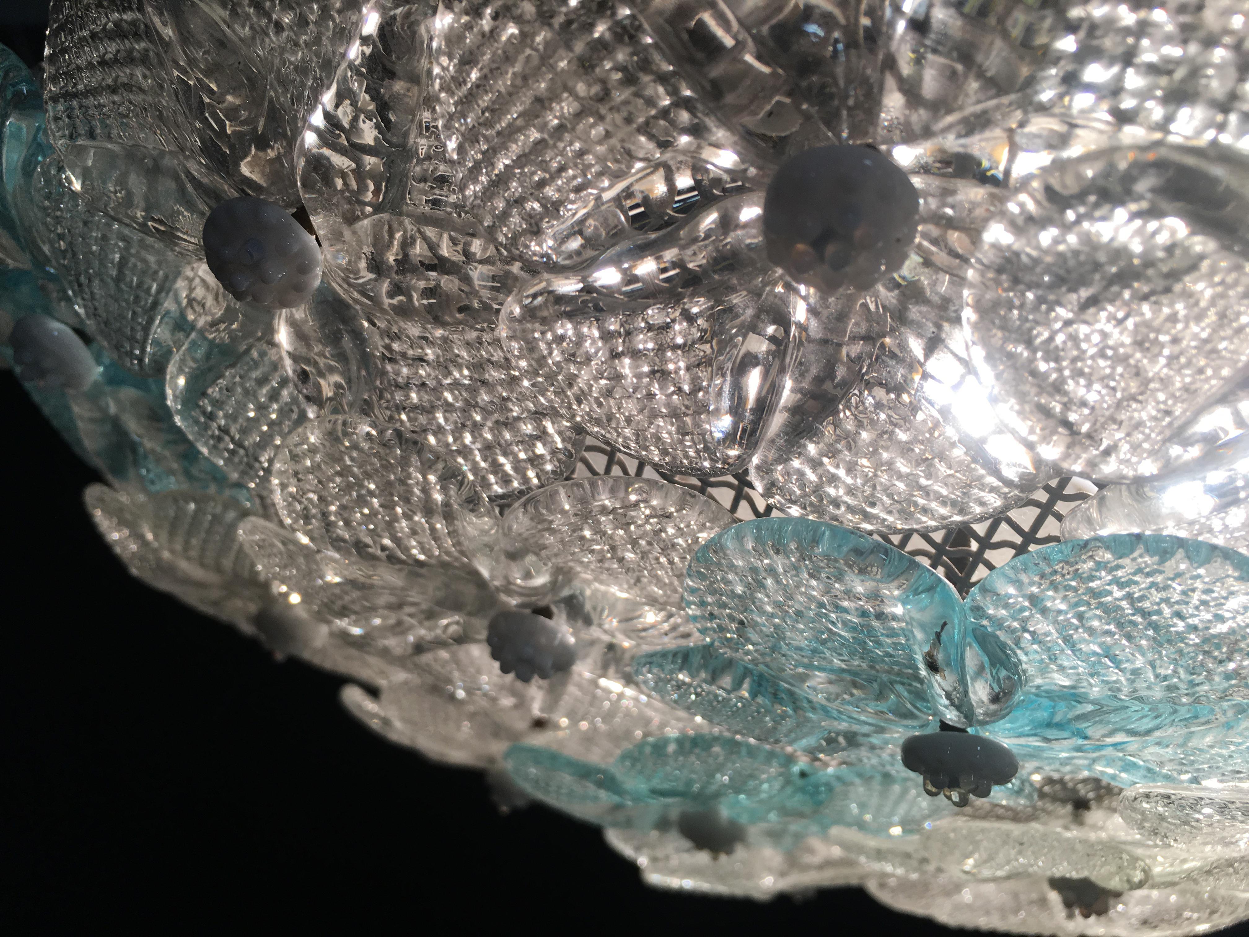 Ceiling Flowers Lamp by Barovier & Toso, Murano, 1950s 3