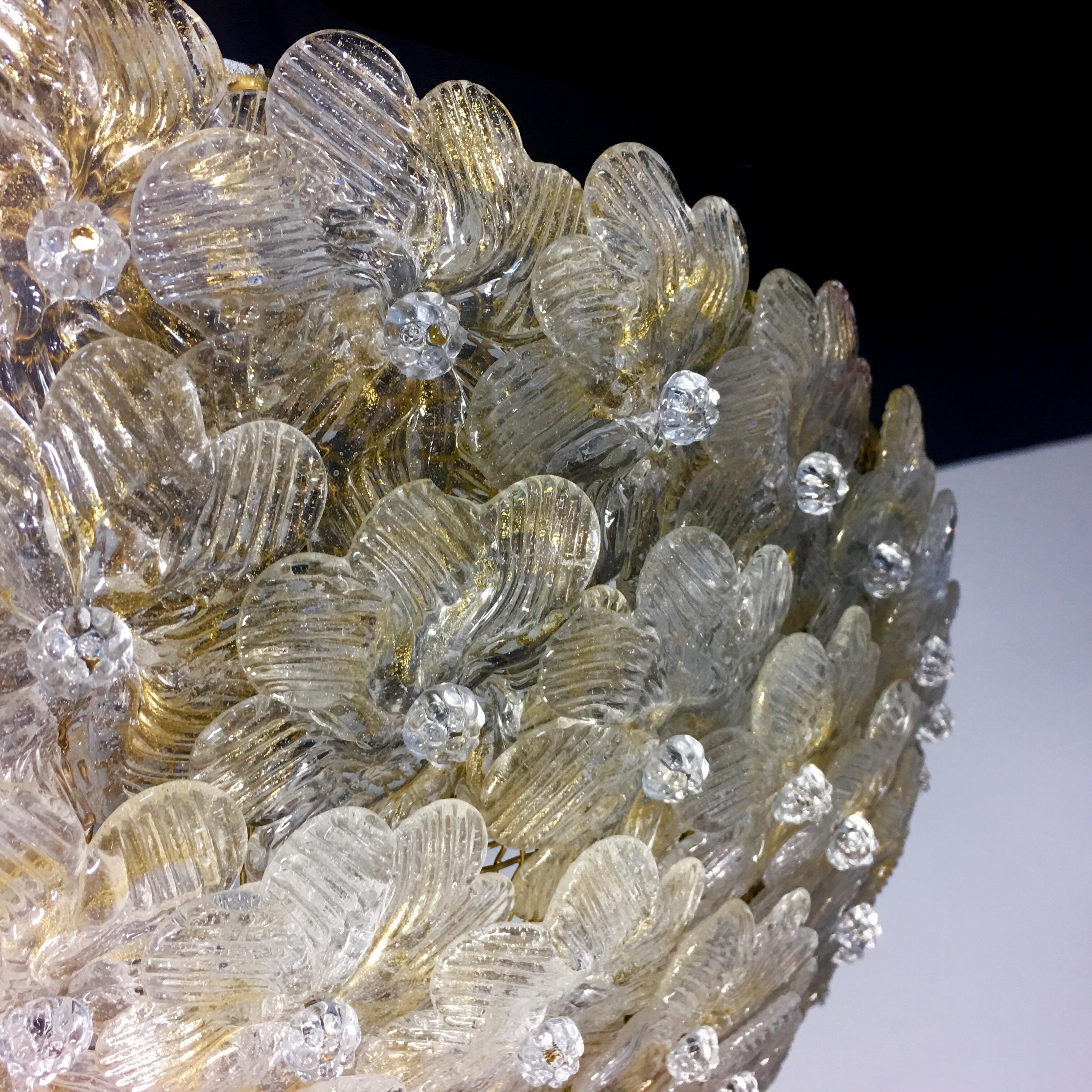 Lampe à fleurs de plafond par Barovier & Toso:: Murano:: 1980 en vente 10