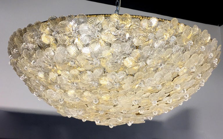 Ceiling Flowers Lamp by Barovier & Toso, Murano, 1980s In Good Condition For Sale In Budapest, HU