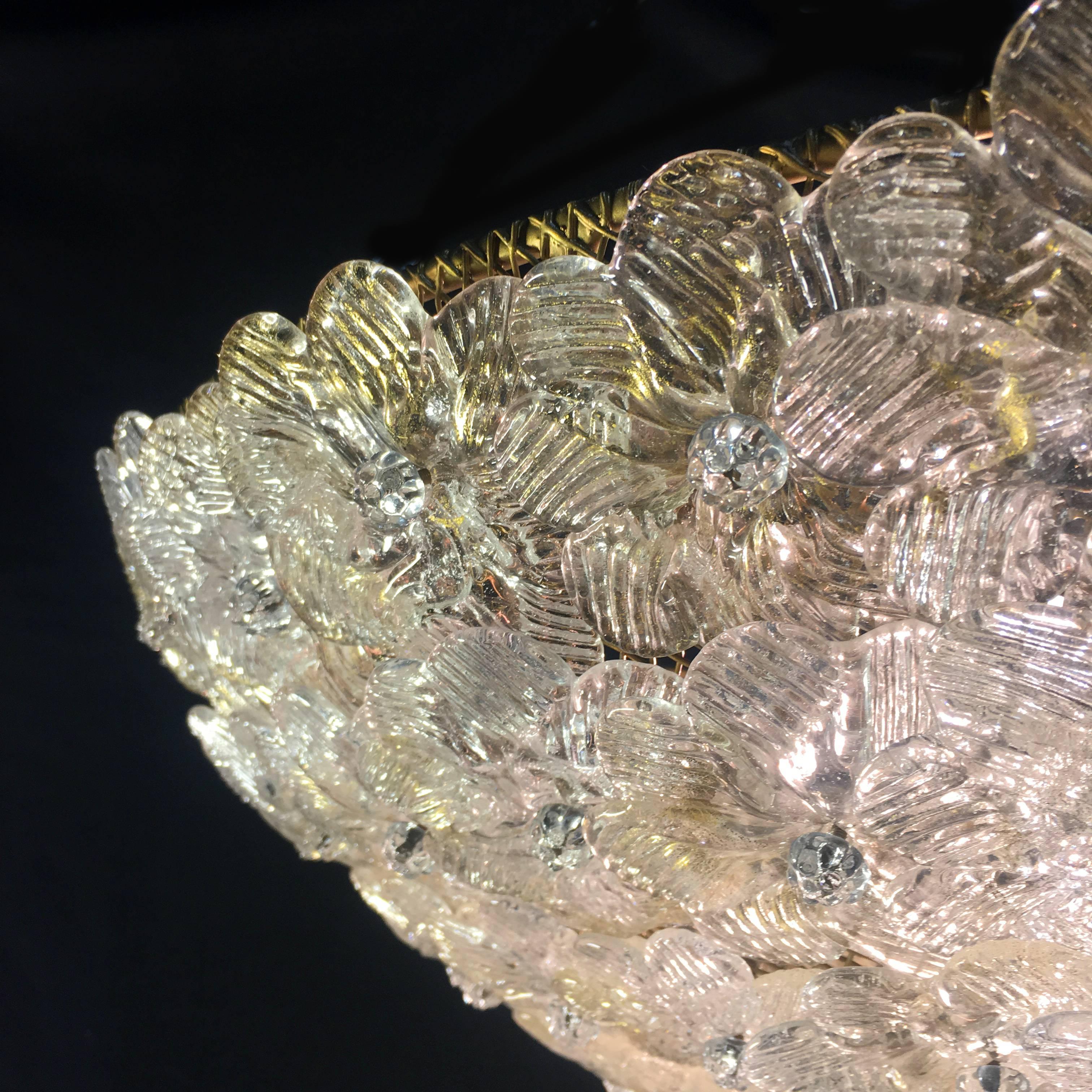 Lámpara de techo Flores de Barovier & Toso, Murano, años 1980 en venta 3