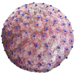 Ceiling Flowers Lamp by Barovier & Toso, Murano, 1980s