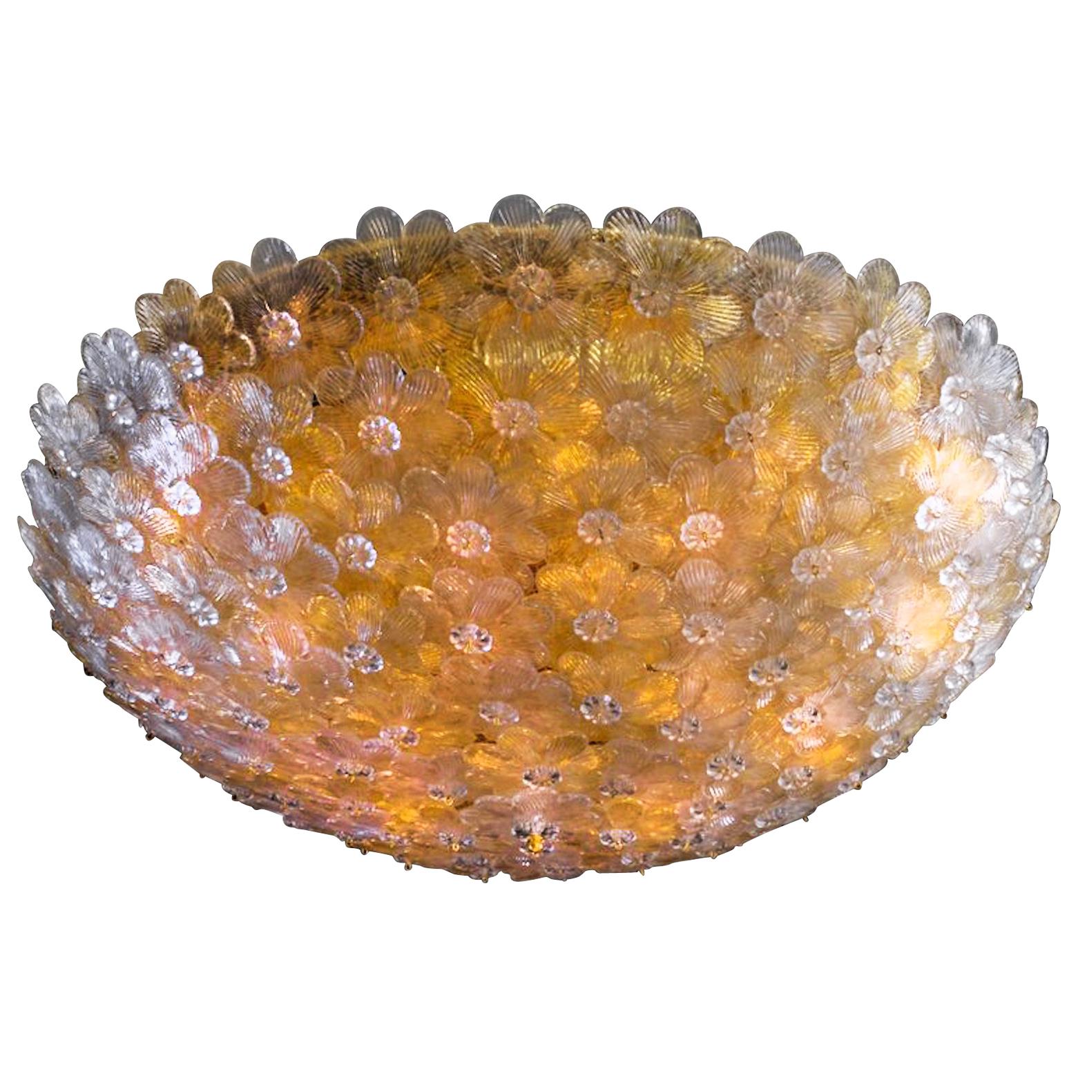 Ceiling Flowers Lamp by Barovier 
Toso, Murano, 1990s
