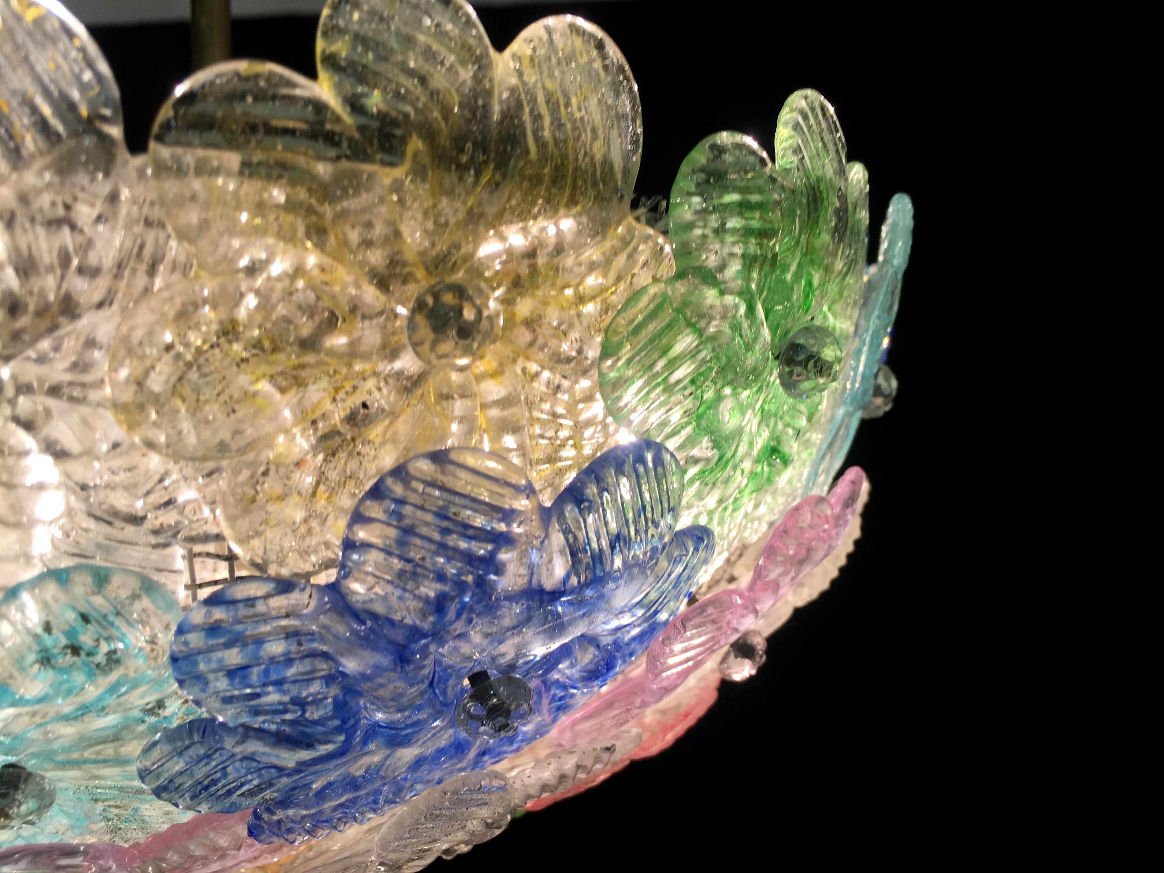 Ceiling Flowers Lamp by Seguso, Murano, 1980s 1