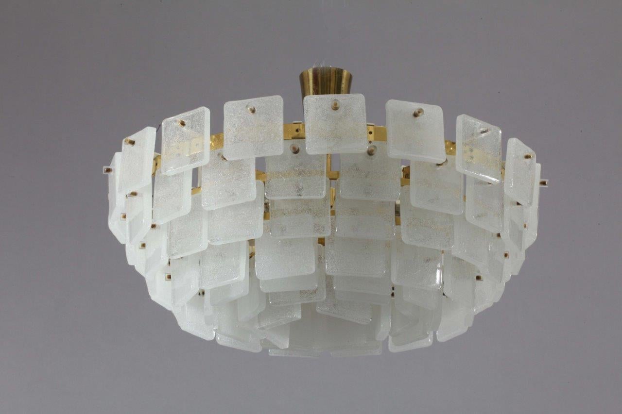 Ceiling flush mount,
J.T.Kalmar,
Vienna, 1960,
crystal bubble glass,
12 bulb sockets E 14.
 