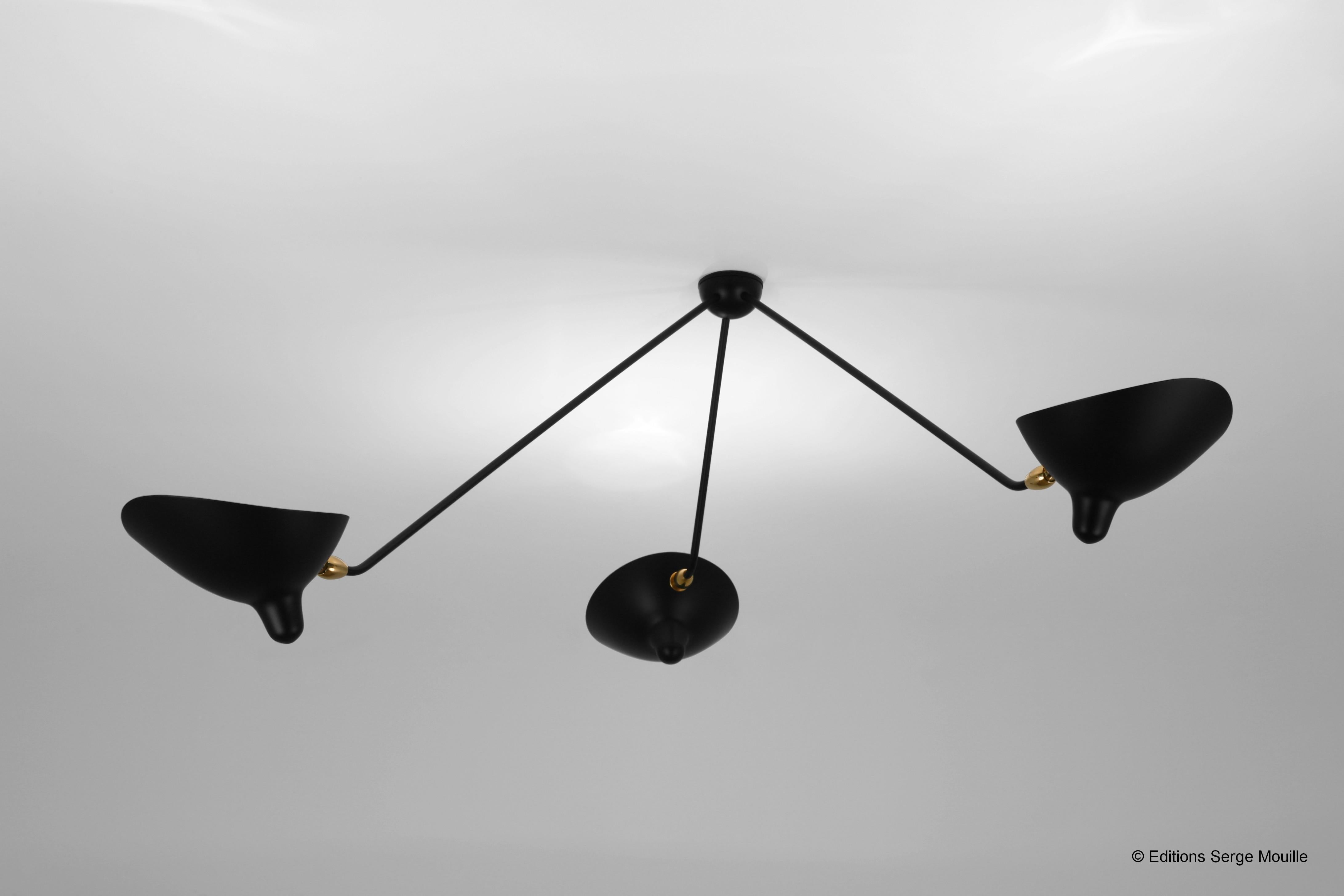 XXI secolo e contemporaneo Lampada da soffitto a 2 bracci di Serge Mouille in vendita