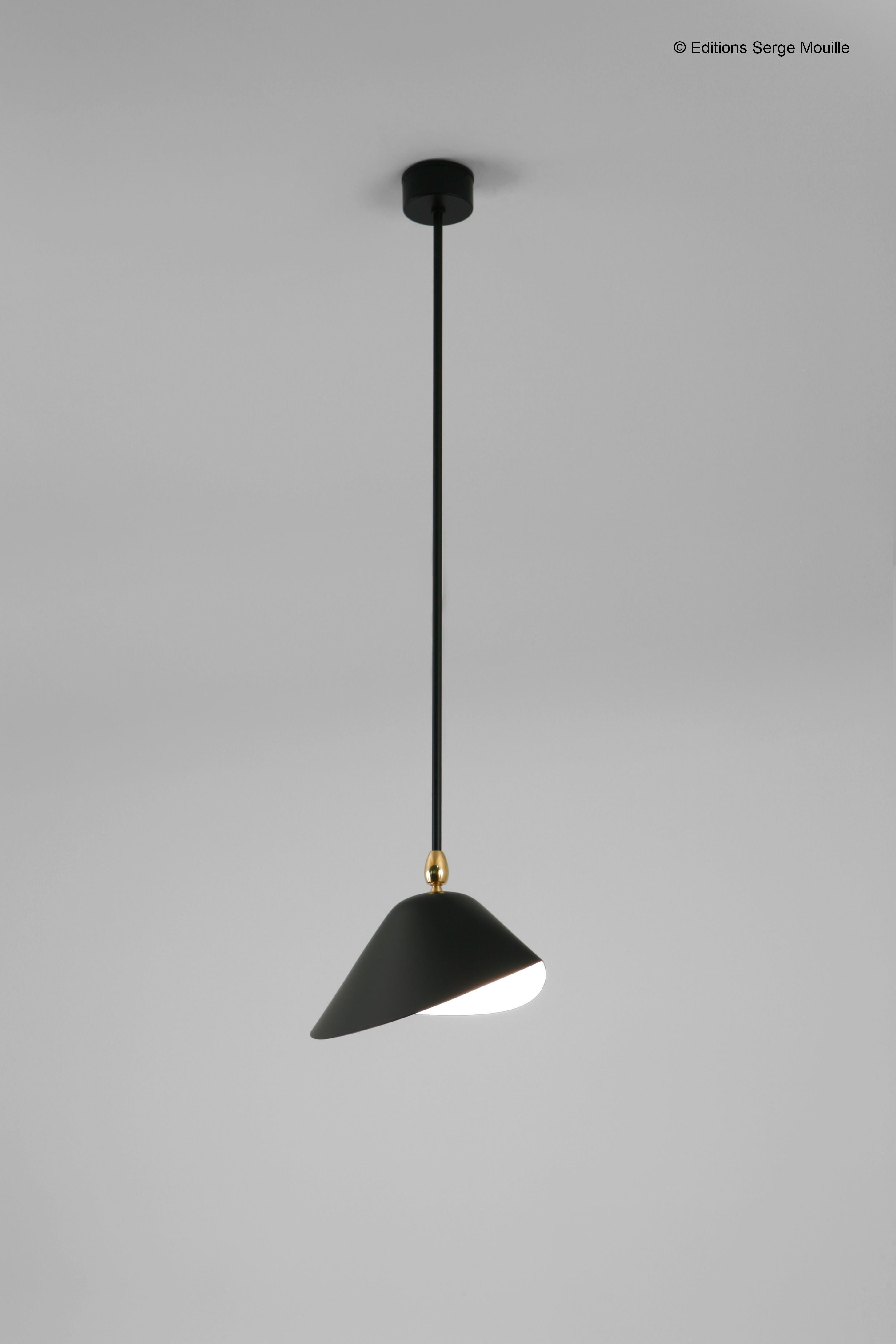 Aluminum Ceiling Lamp 2 Still Arms by Serge Mouille For Sale