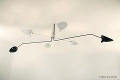 Ceiling Lamp 6 Rotating Arms Black & White by Serge Mouille