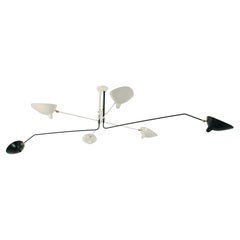 Ceiling Lamp 6 Rotating Arms Black & White by Serge Mouille