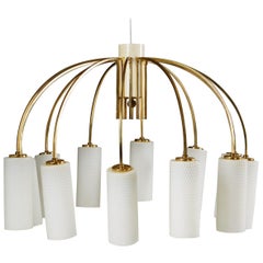 Vintage Ceiling Lamp Anonymous, Brass and Glass, Denmark, 1960s