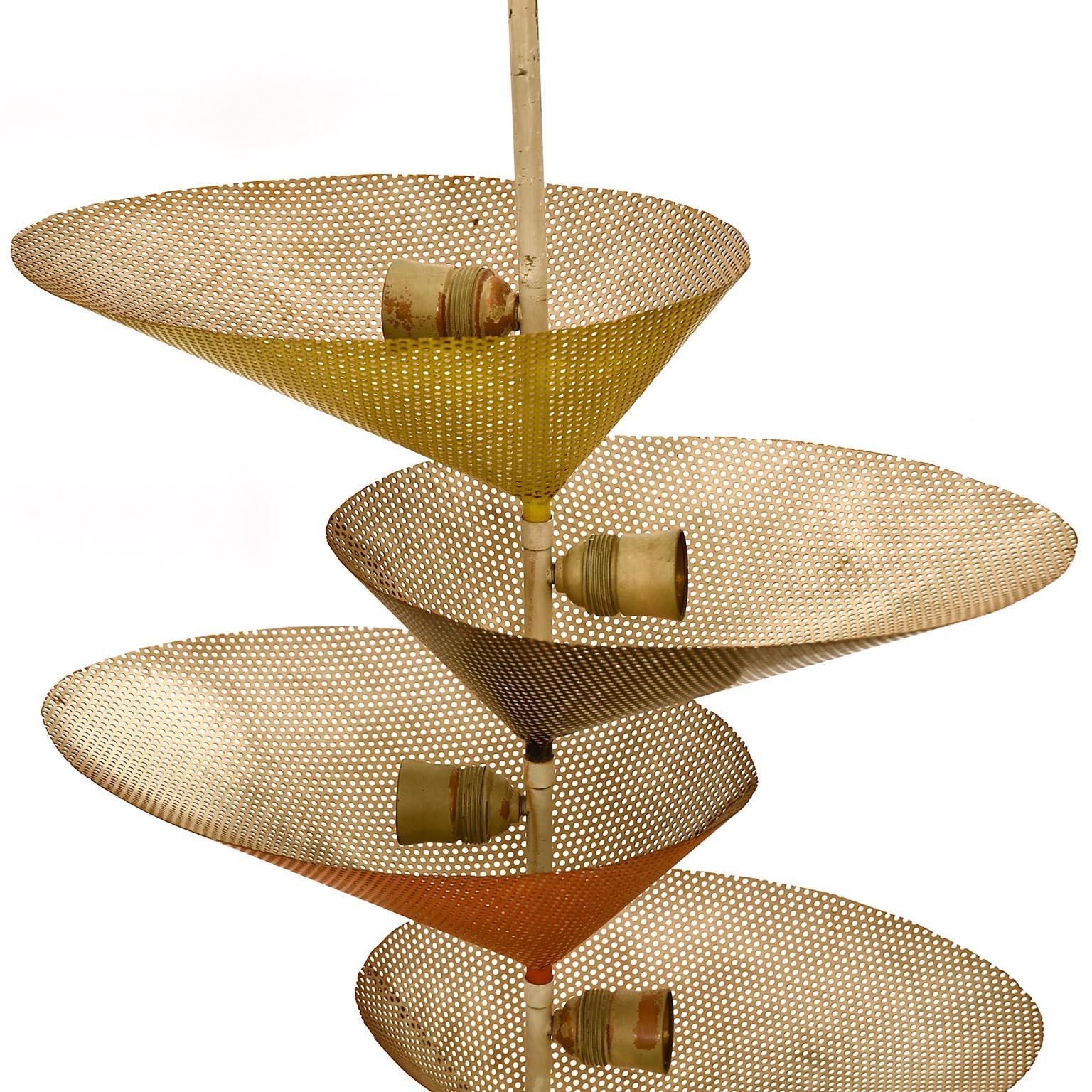 Ceiling Lamp Attributed to Mathieu Matégot, Atelier Matégot, France, 1950s  For Sale 3