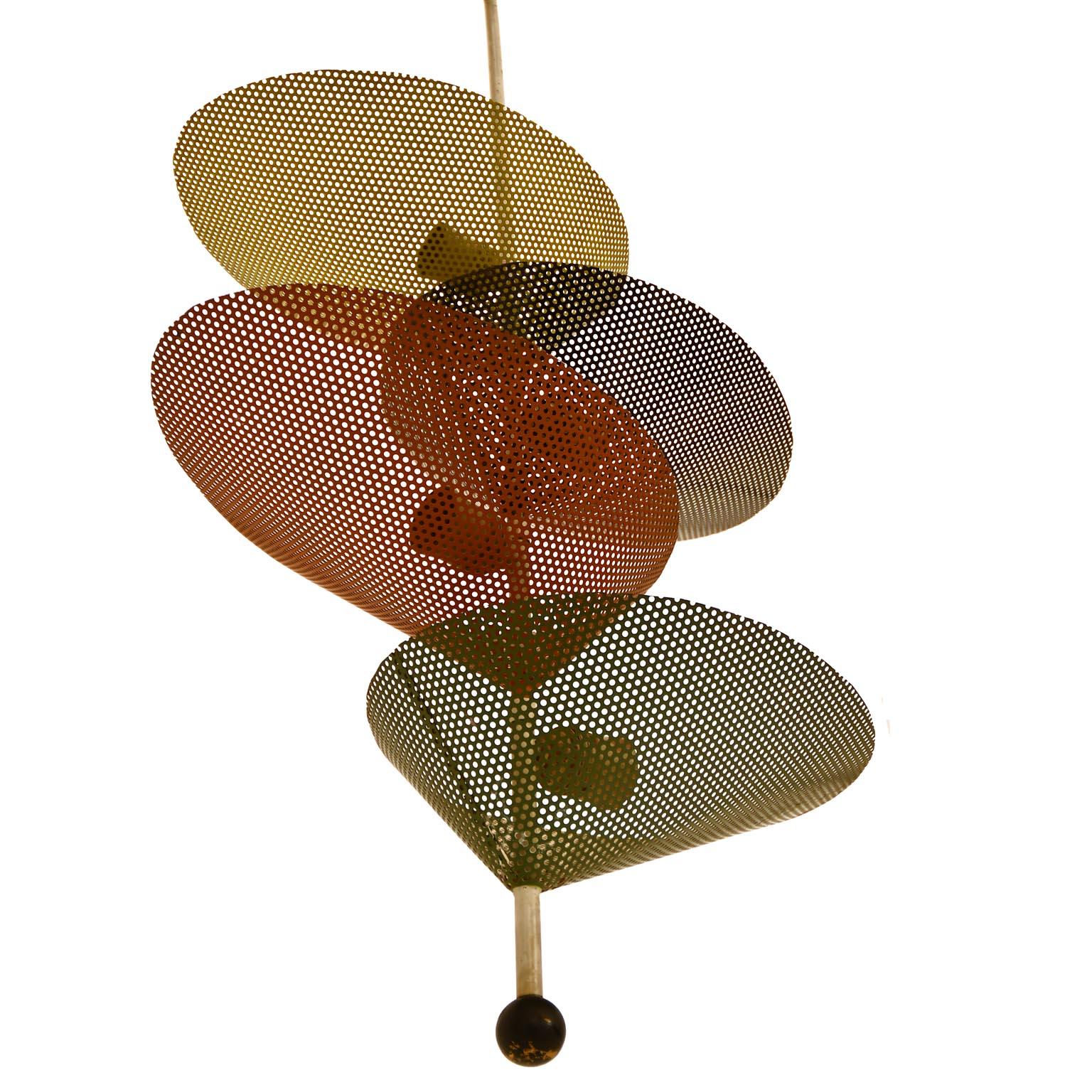 French Ceiling Lamp Attributed to Mathieu Matégot, Atelier Matégot, France, 1950s  For Sale