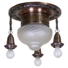 Deckenleuchte, Messing-Kronleuchter, Spät-Jugendstil