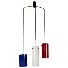 Ceiling Lamp Brass Plexiglas Vintage Manufactured in Italy 1960s