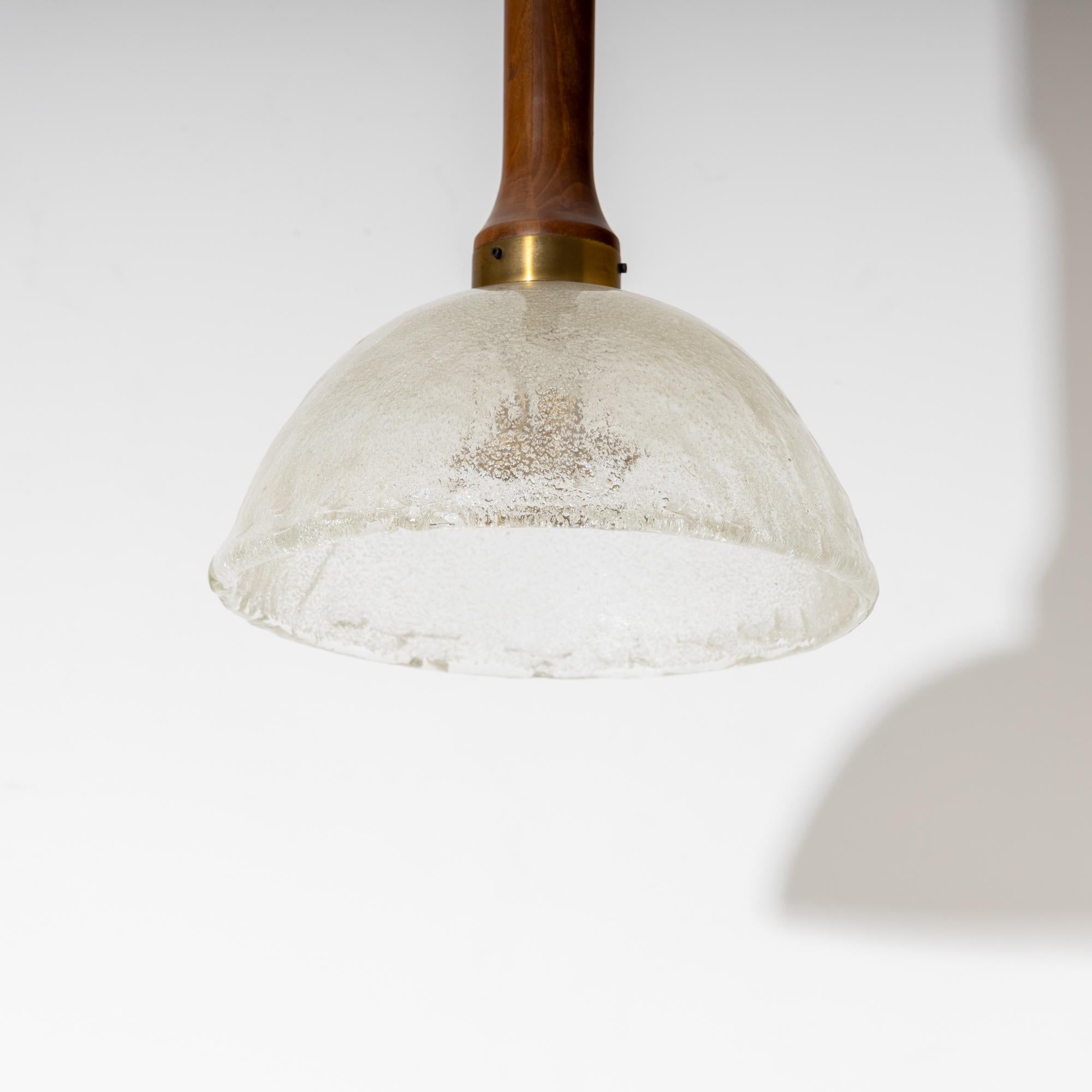 Bronze Ceiling lamp by Angelo Brotto, frosted glass and bronze applique, Italy, 1980s For Sale
