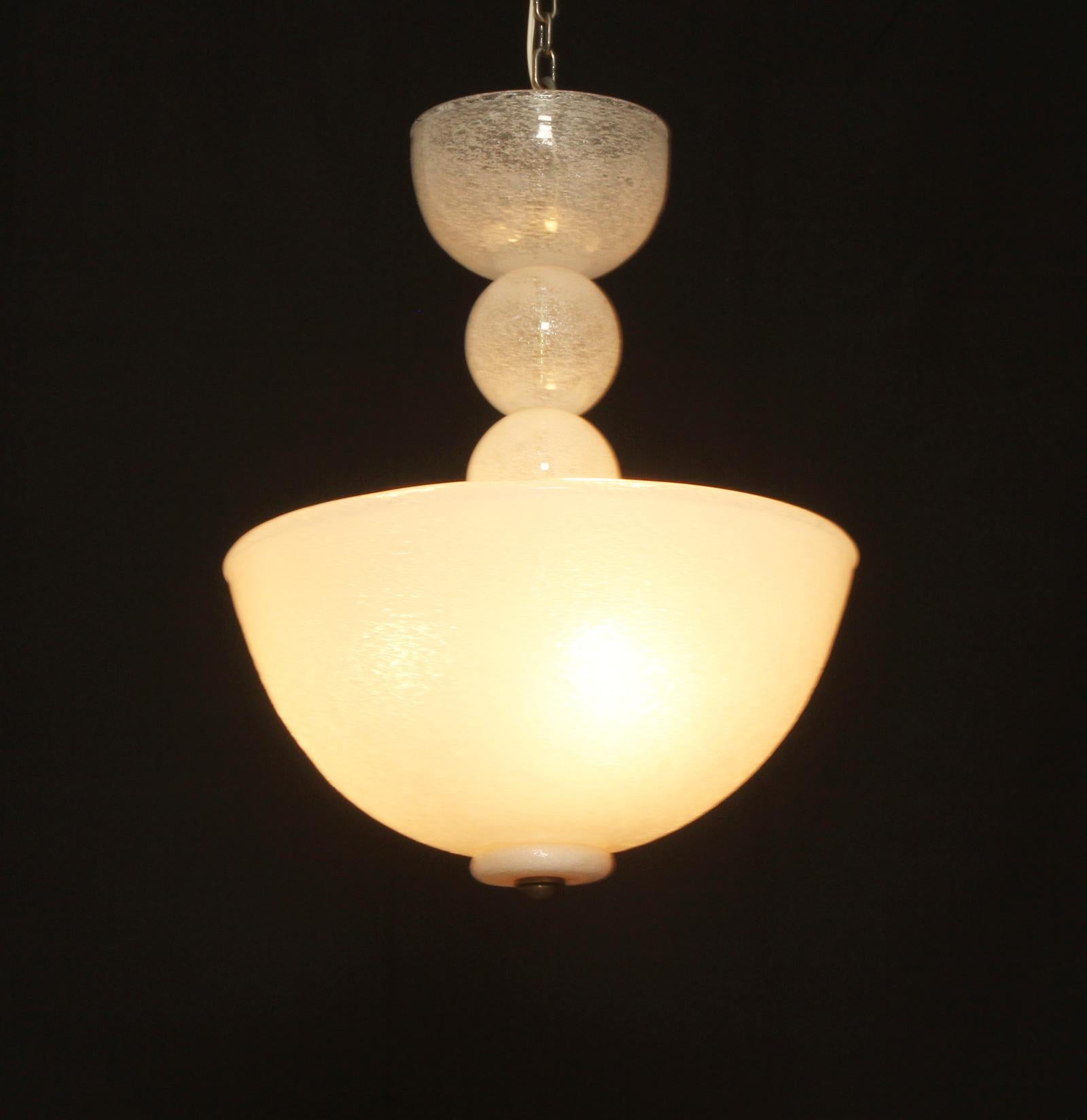 Lámpara de techo de Barovier & Toso en vidrio Pulegoso de Murano, Italia, años 40 en venta 6
