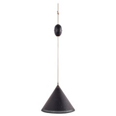 Ceiling Lamp by Bent Karlby for Lyfa, Black Cone, 1960s