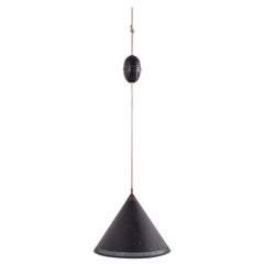 Vintage Ceiling Lamp by Bent Karlby for Lyfa, Black Cone, 1960s