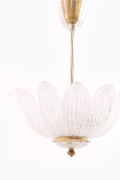 Deckenleuchte von Carl Fagerlund aus Messing und Glas, 1960er Jahre