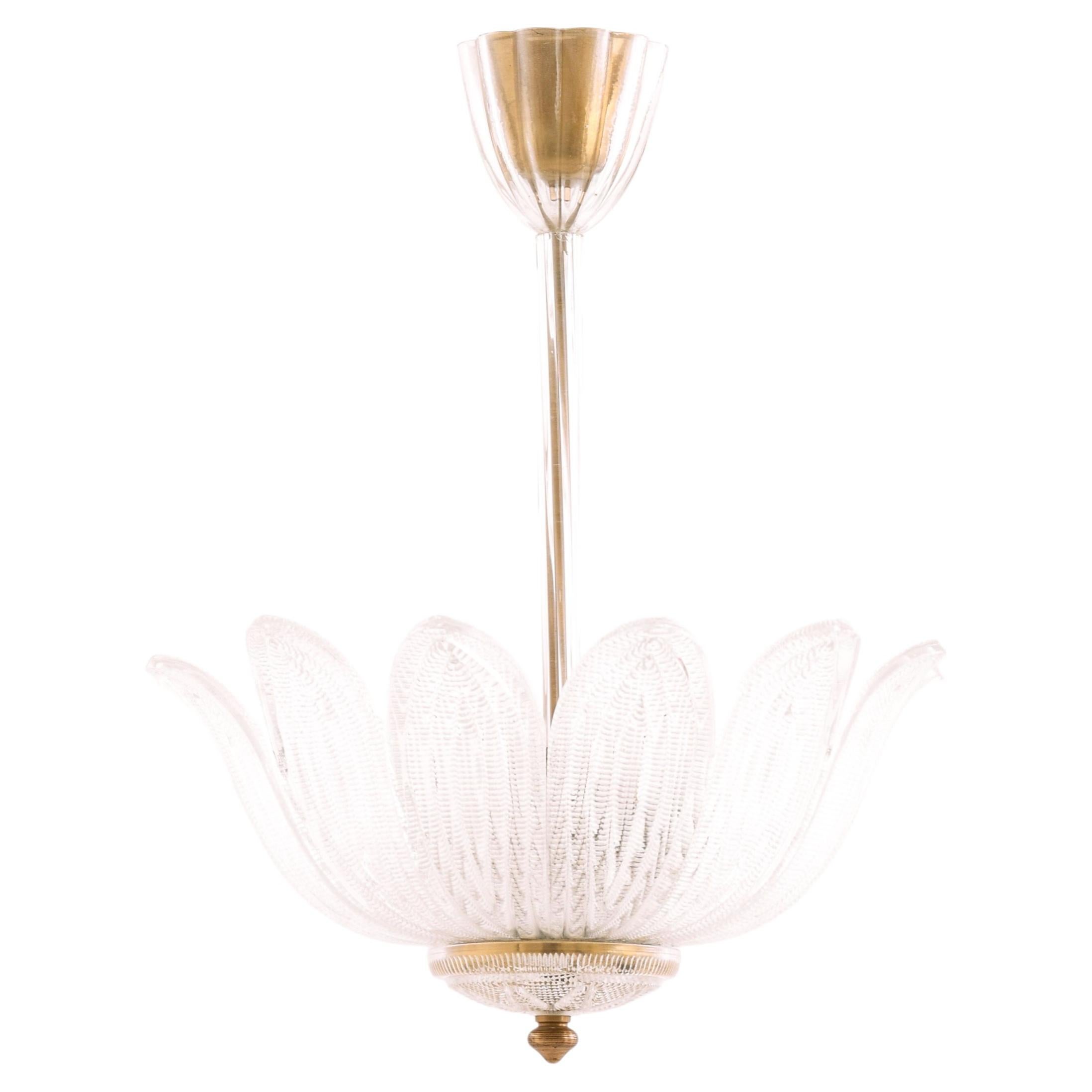 Ceiling Lamp by Carl Fagerlund in Brass & Glass, 1960s