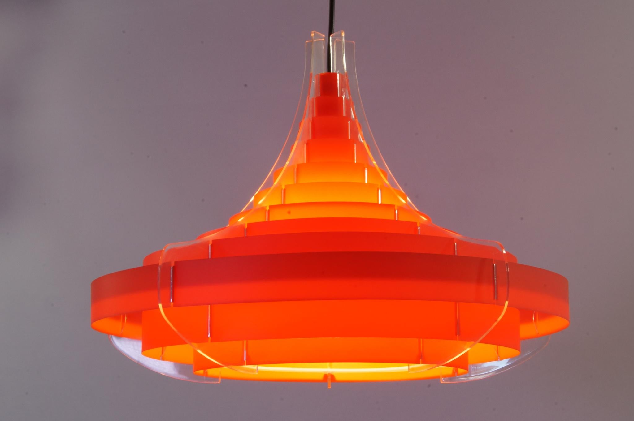 Plexiglass Ceiling Lamp by Flemming Brylle & Preben Jacobsen