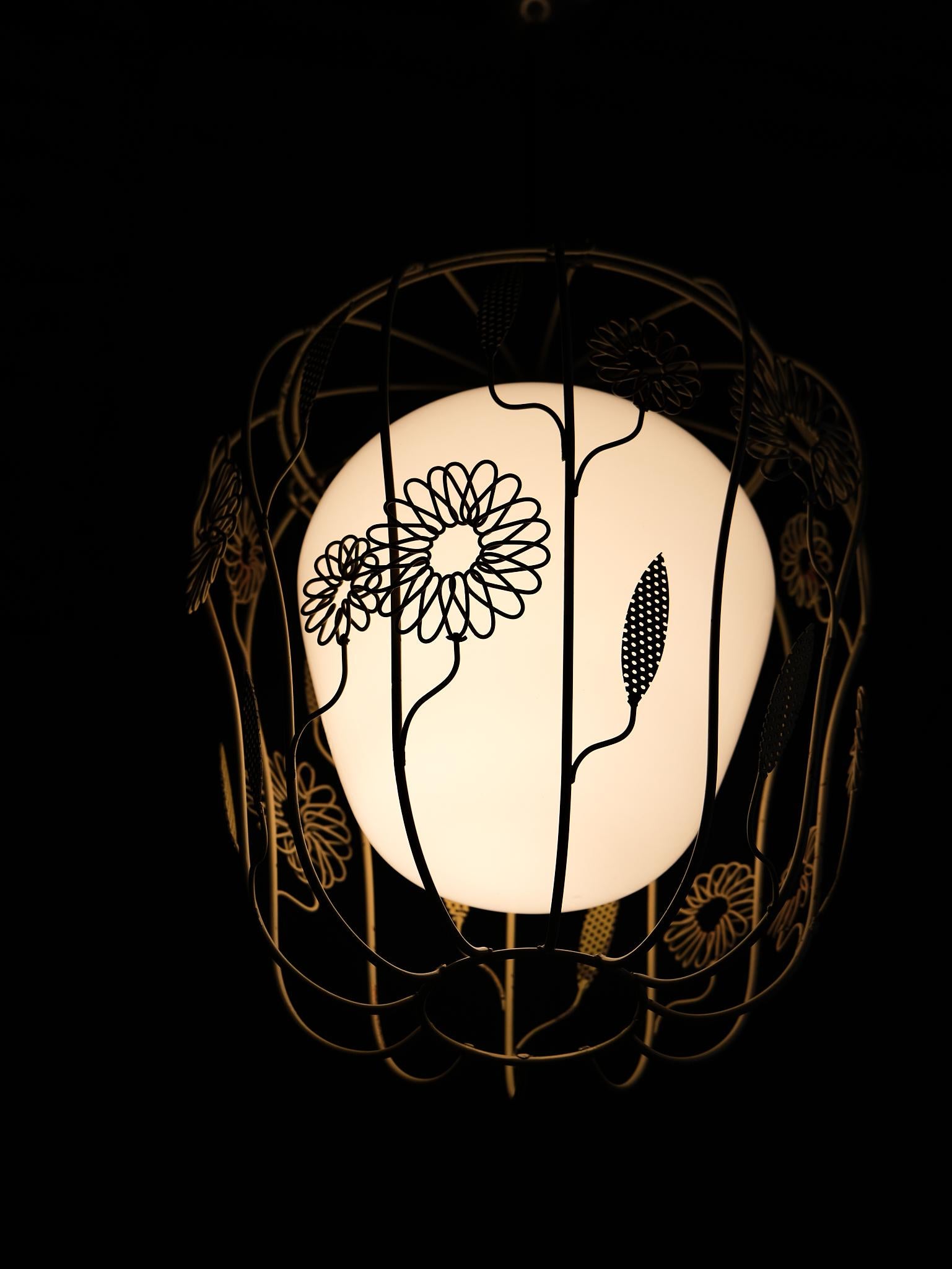 Ceiling lamp by Gunnar Eklöf for Corona belysningskultur, Sweden, 1940s 4