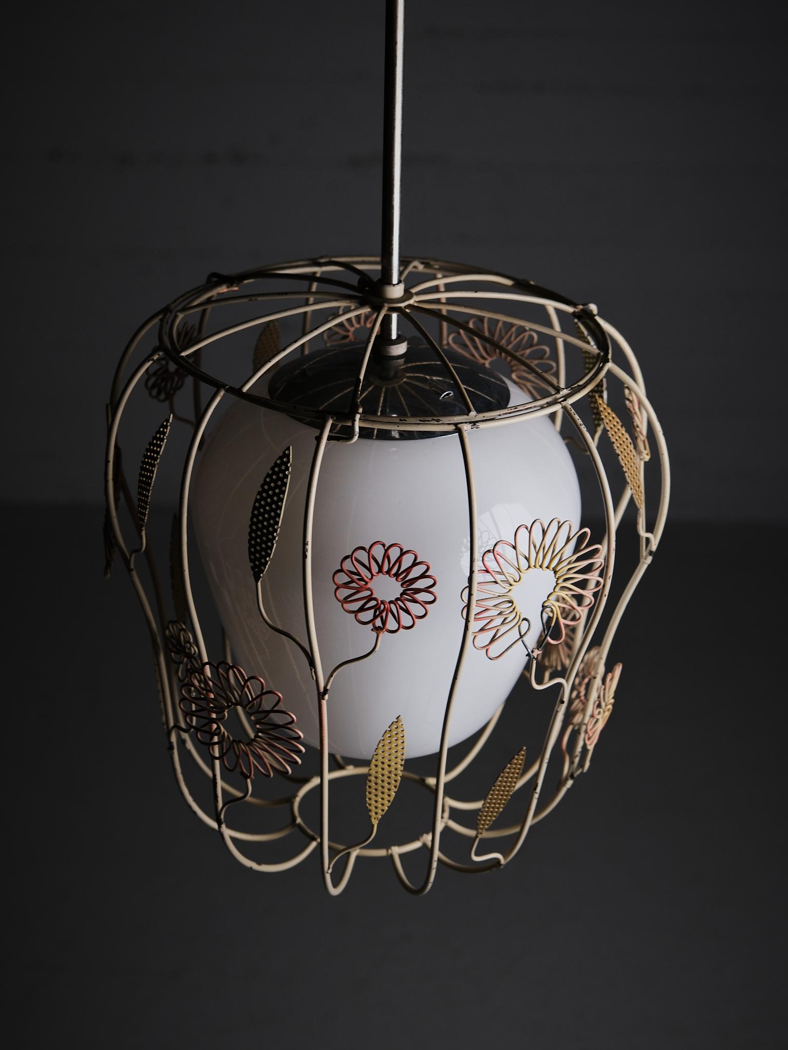 Scandinavian Modern Ceiling lamp by Gunnar Eklöf for Corona belysningskultur, Sweden, 1940s