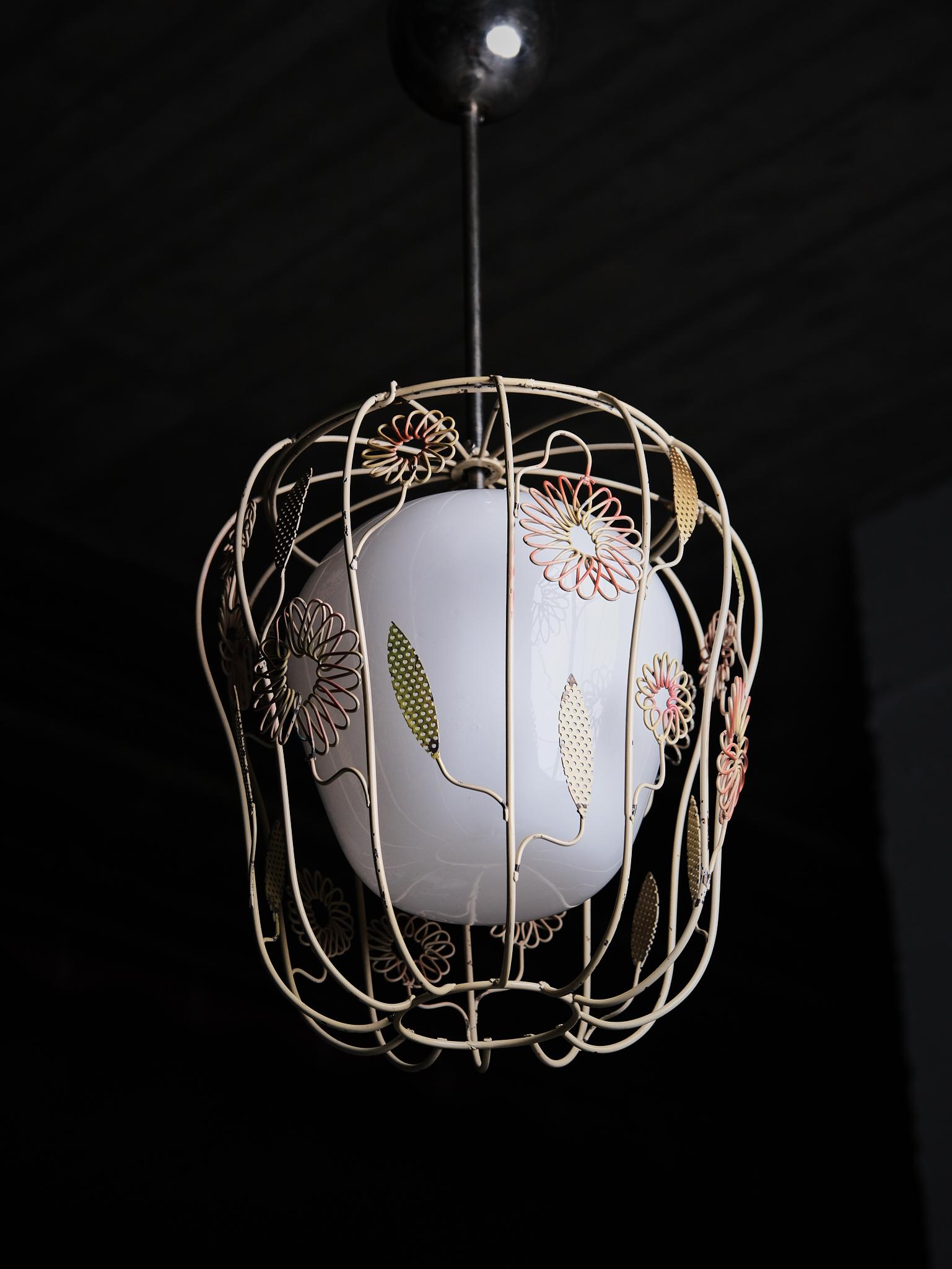 Ceiling lamp by Gunnar Eklöf for Corona belysningskultur, Sweden, 1940s 1